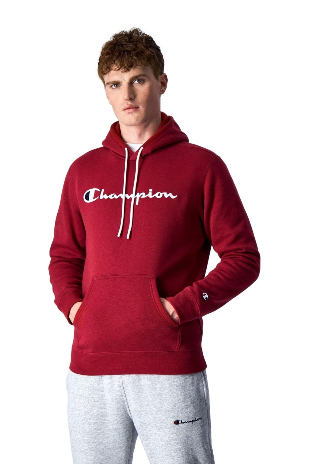 SUDADERA CHAMPION GRANATE EMBROIDERED SCRIPT LOGO HOODIE - AREA ZERO