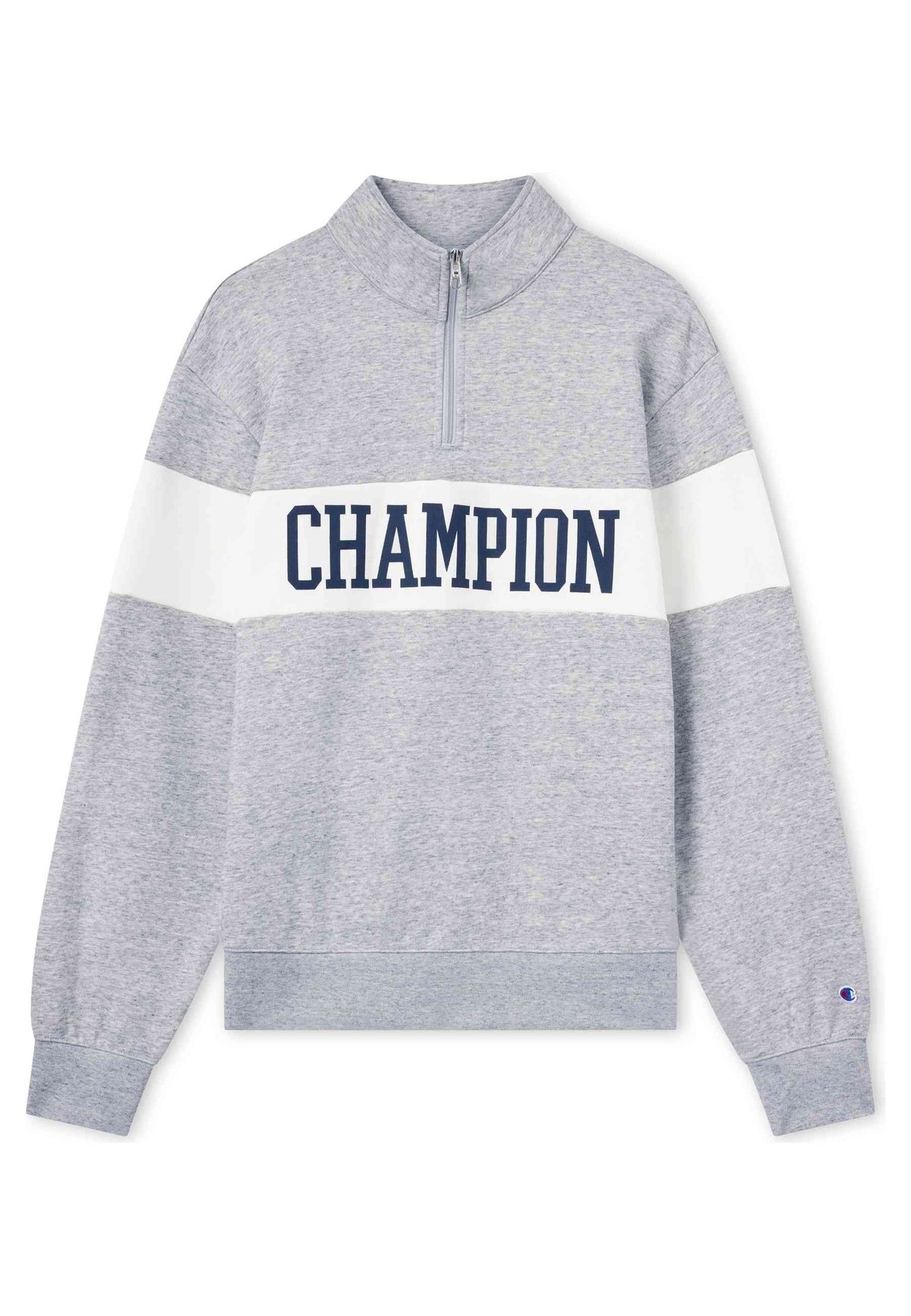 SUDADERA CHAMPION GRIS ACADEMY LOGO HALF ZIP SWEATSHIRT