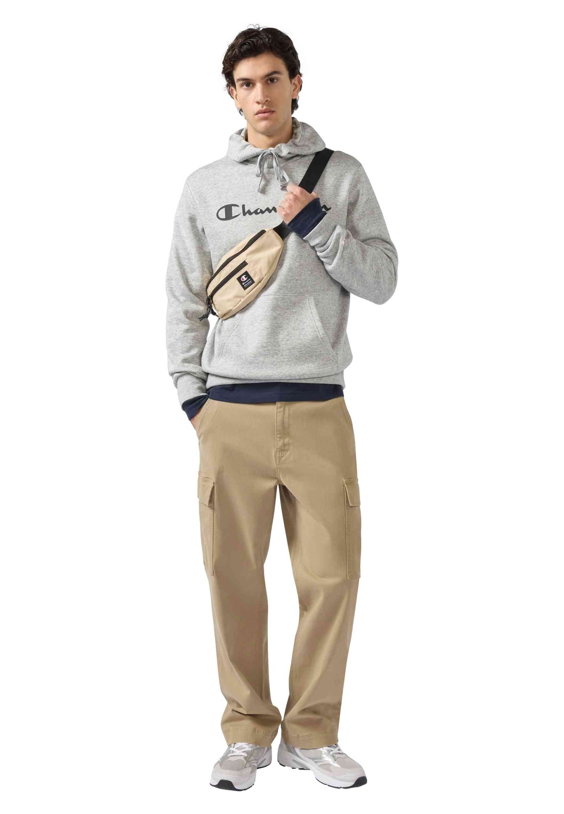 SUDADERA CHAMPION GRIS BIG PRINTED LOGO HOODIE