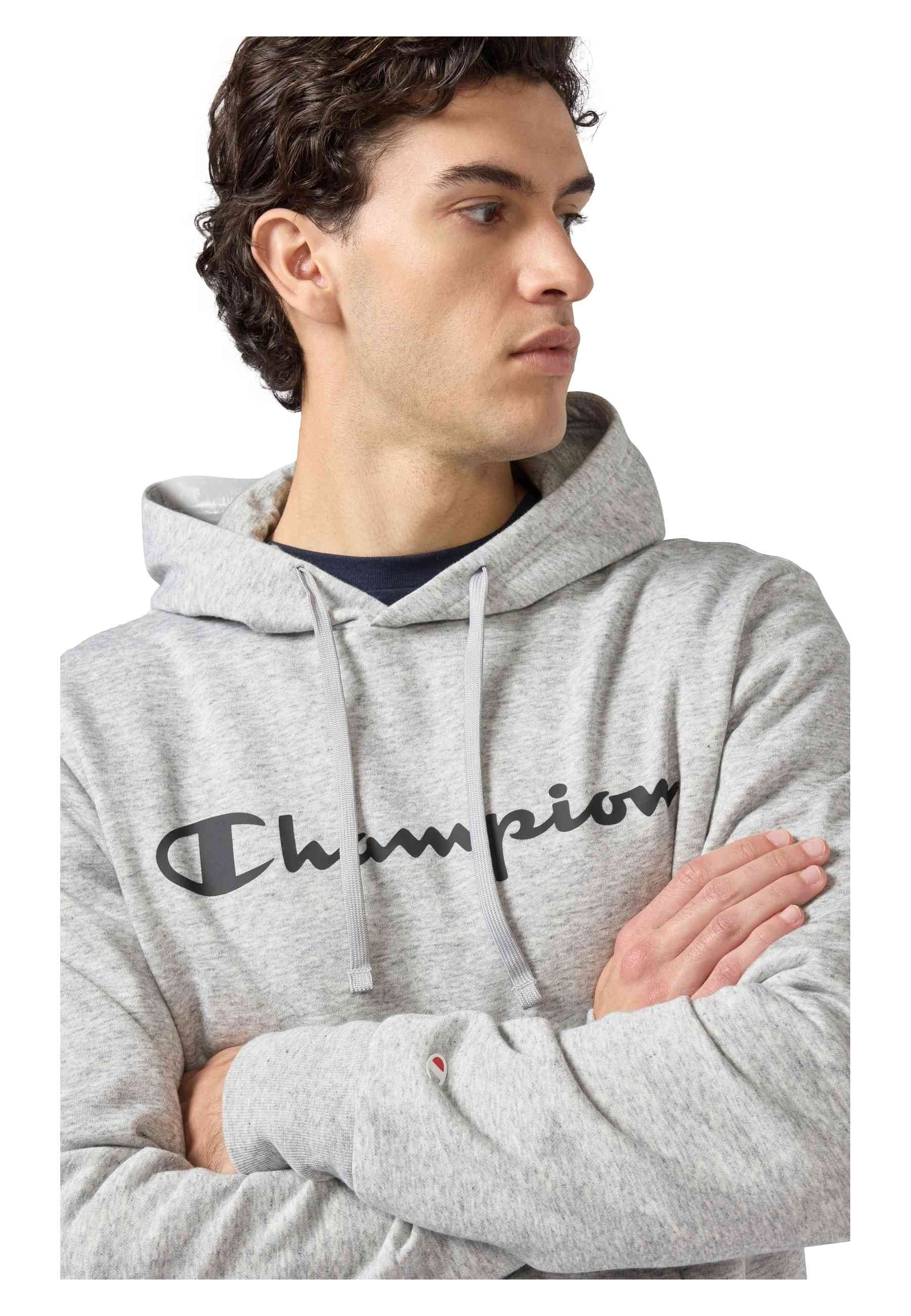 SUDADERA CHAMPION GRIS BIG PRINTED LOGO HOODIE