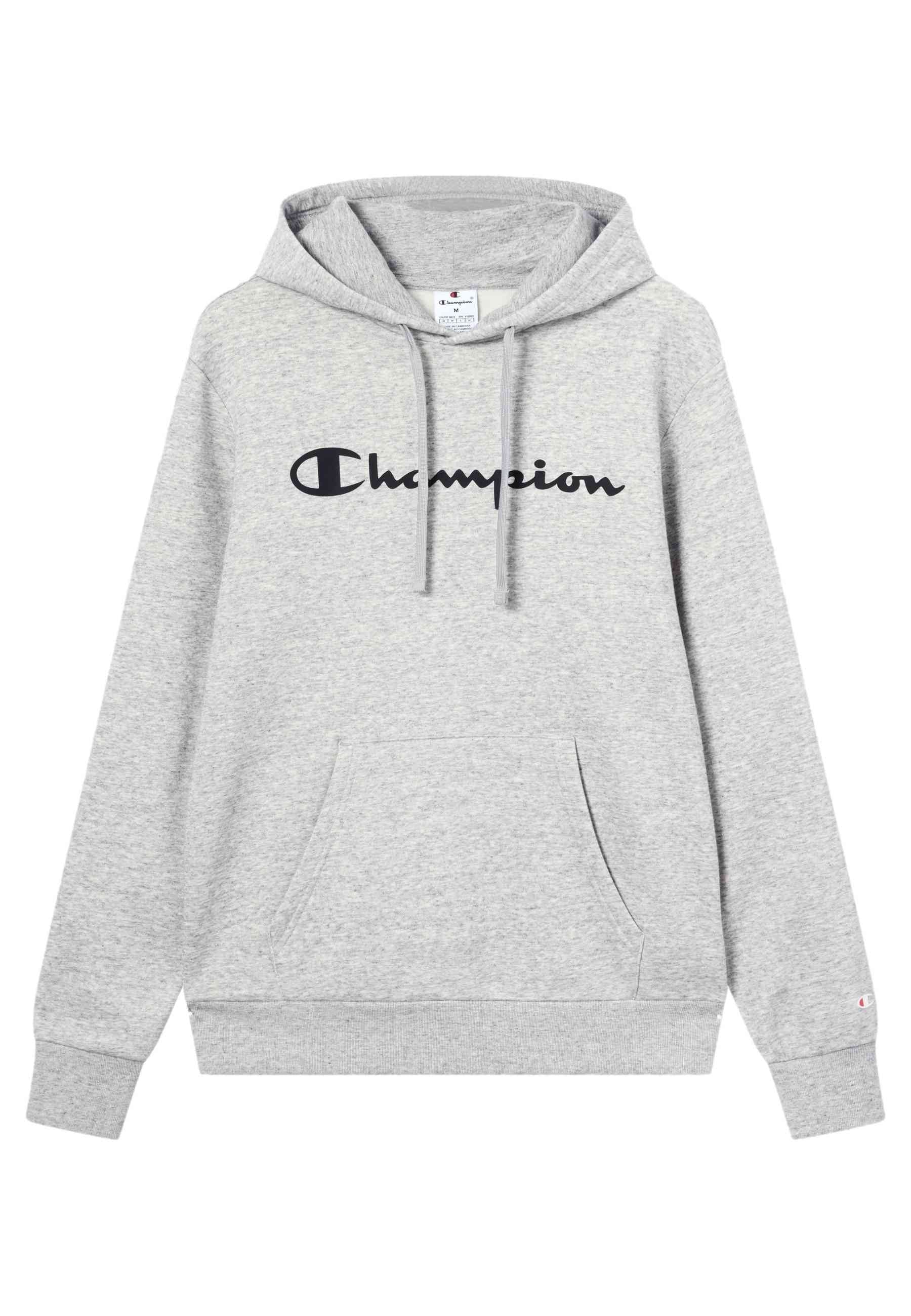 SUDADERA CHAMPION GRIS BIG PRINTED LOGO HOODIE