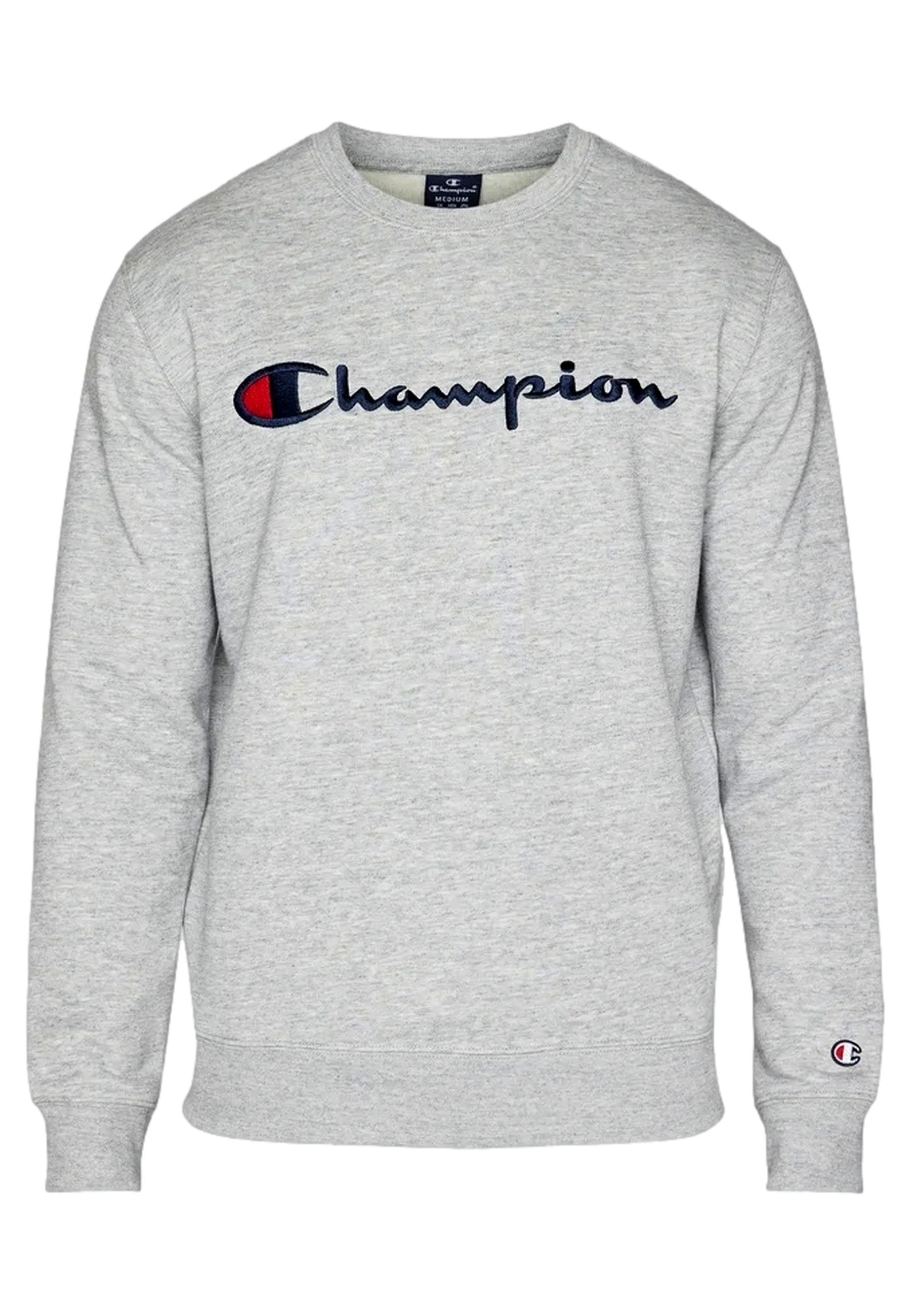 SUDADERA CHAMPION GRIS EMBROIDERED LOGO CREWNECK SWEATSHIRT