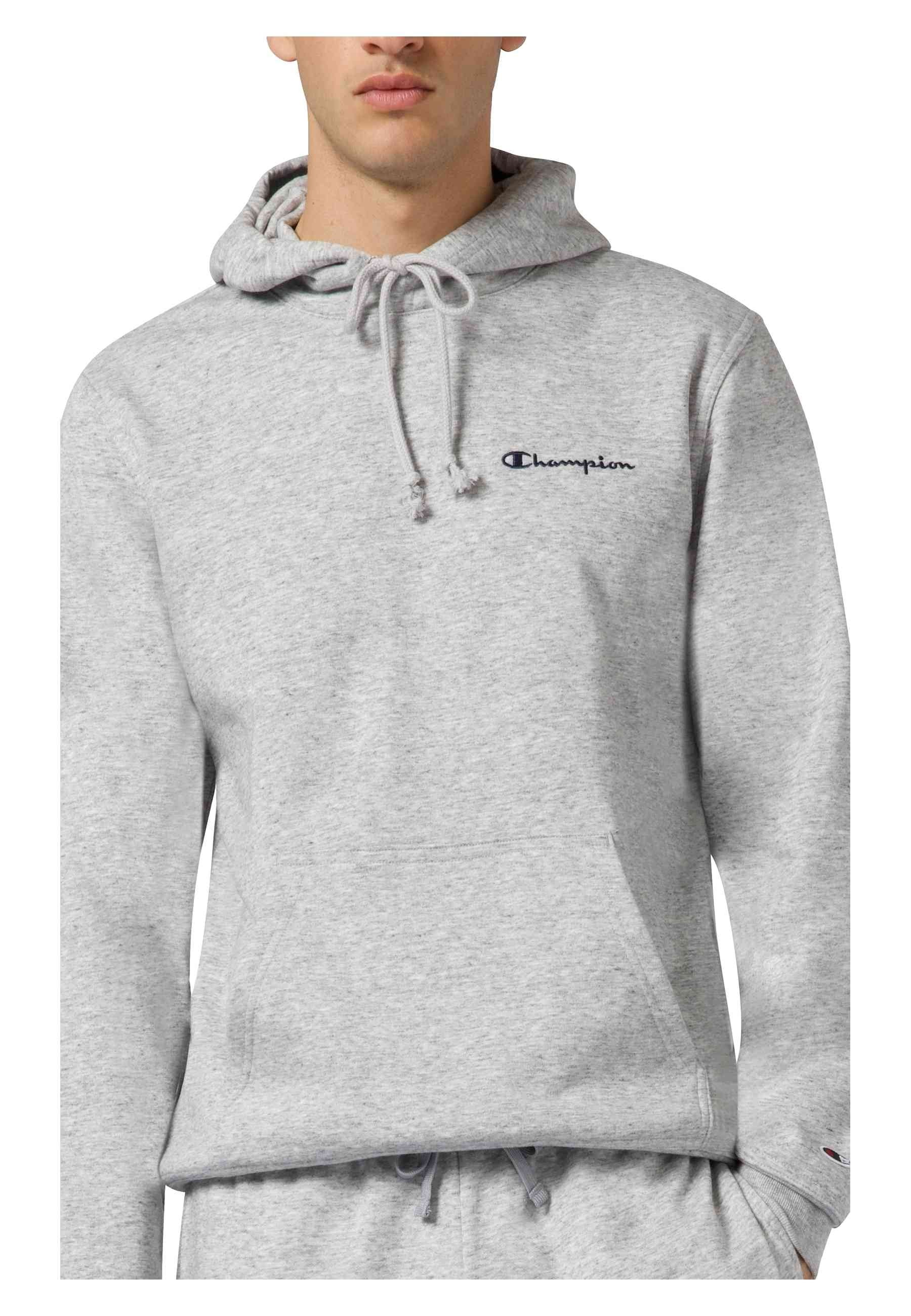 SUDADERA CHAMPION GRIS SMALL EMBROIDERED LOGO HOODIE