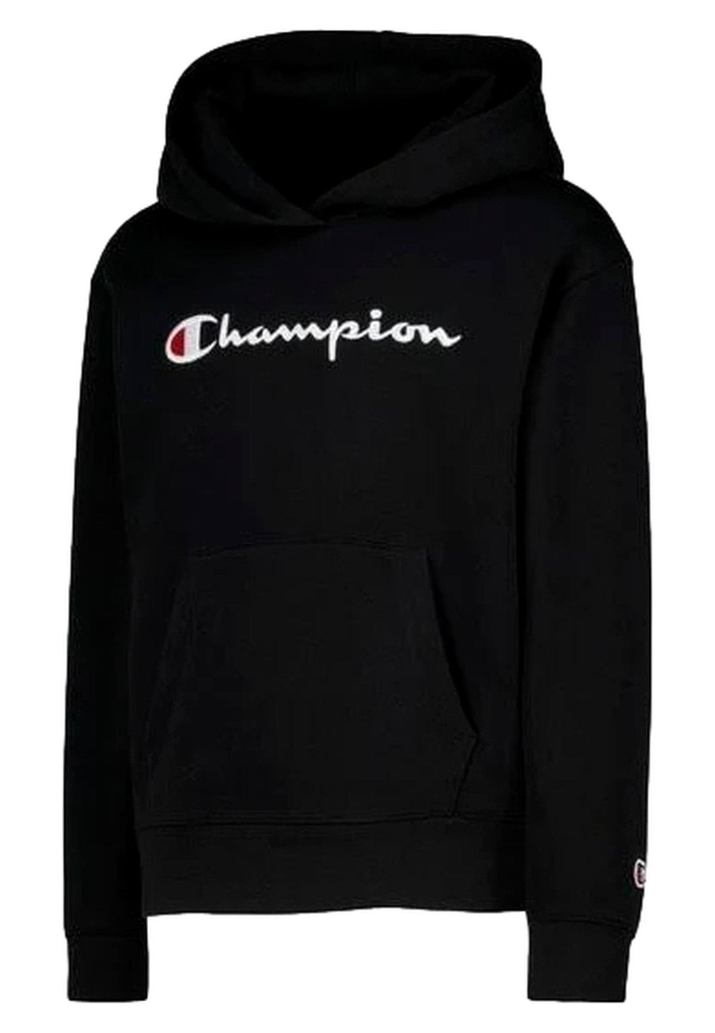 SUDADERA CHAMPION JUNIOR NEGRA EMBROIDERED LOGO HOODED SWEATSHIRT - AREA ZERO