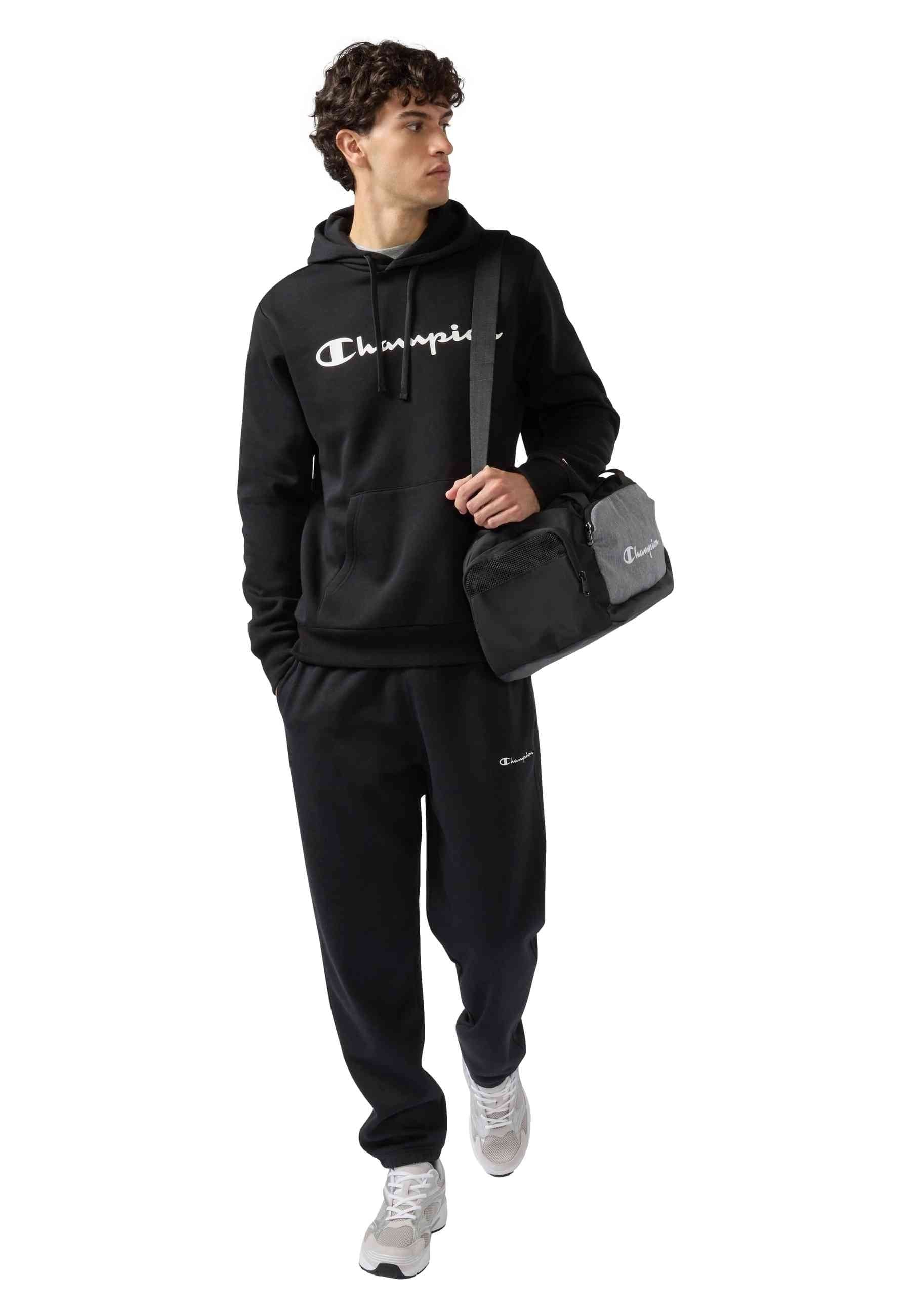 SUDADERA CHAMPION NEGRA BIG PRINTED LOGO HOODIE