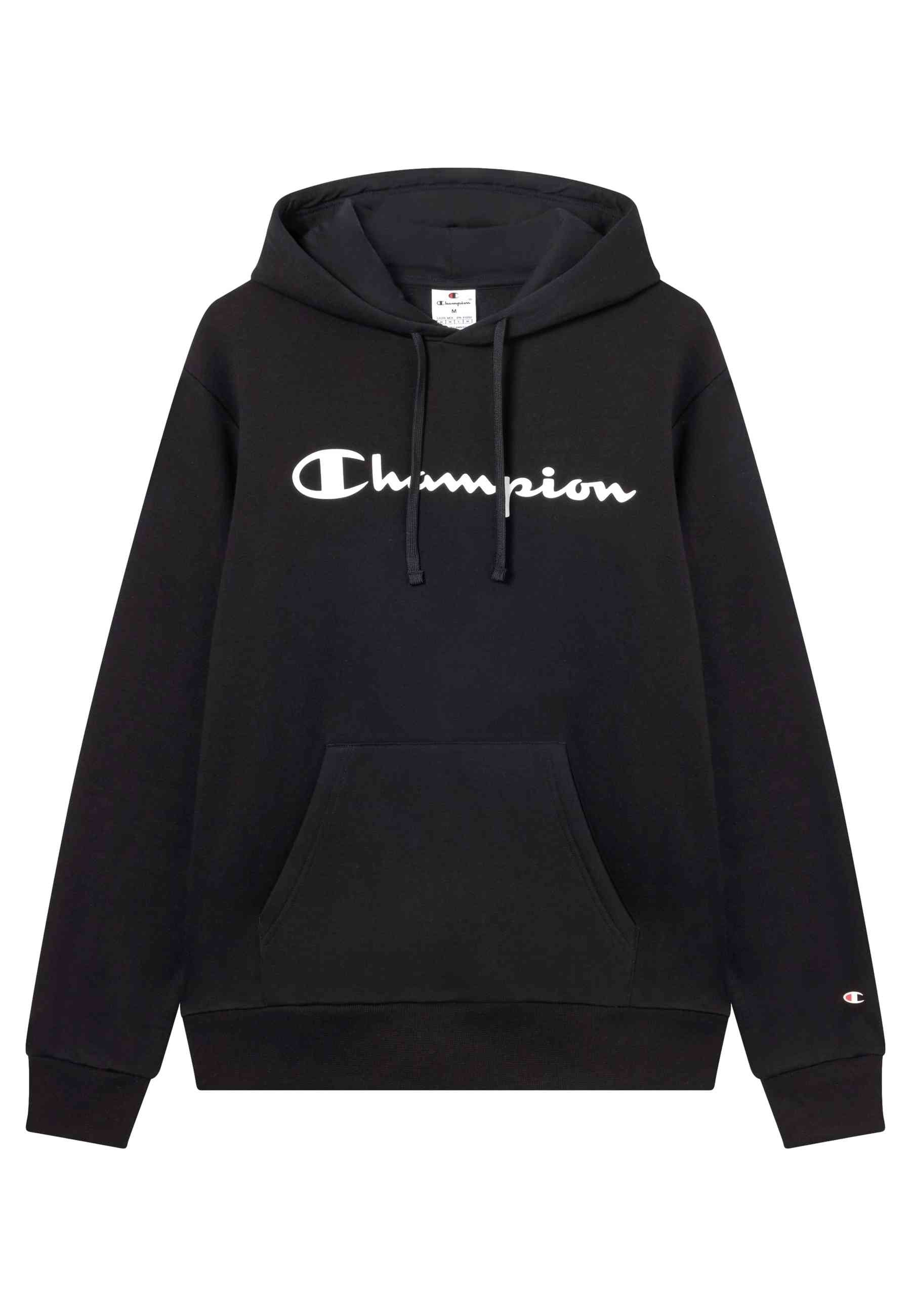 SUDADERA CHAMPION NEGRA BIG PRINTED LOGO HOODIE