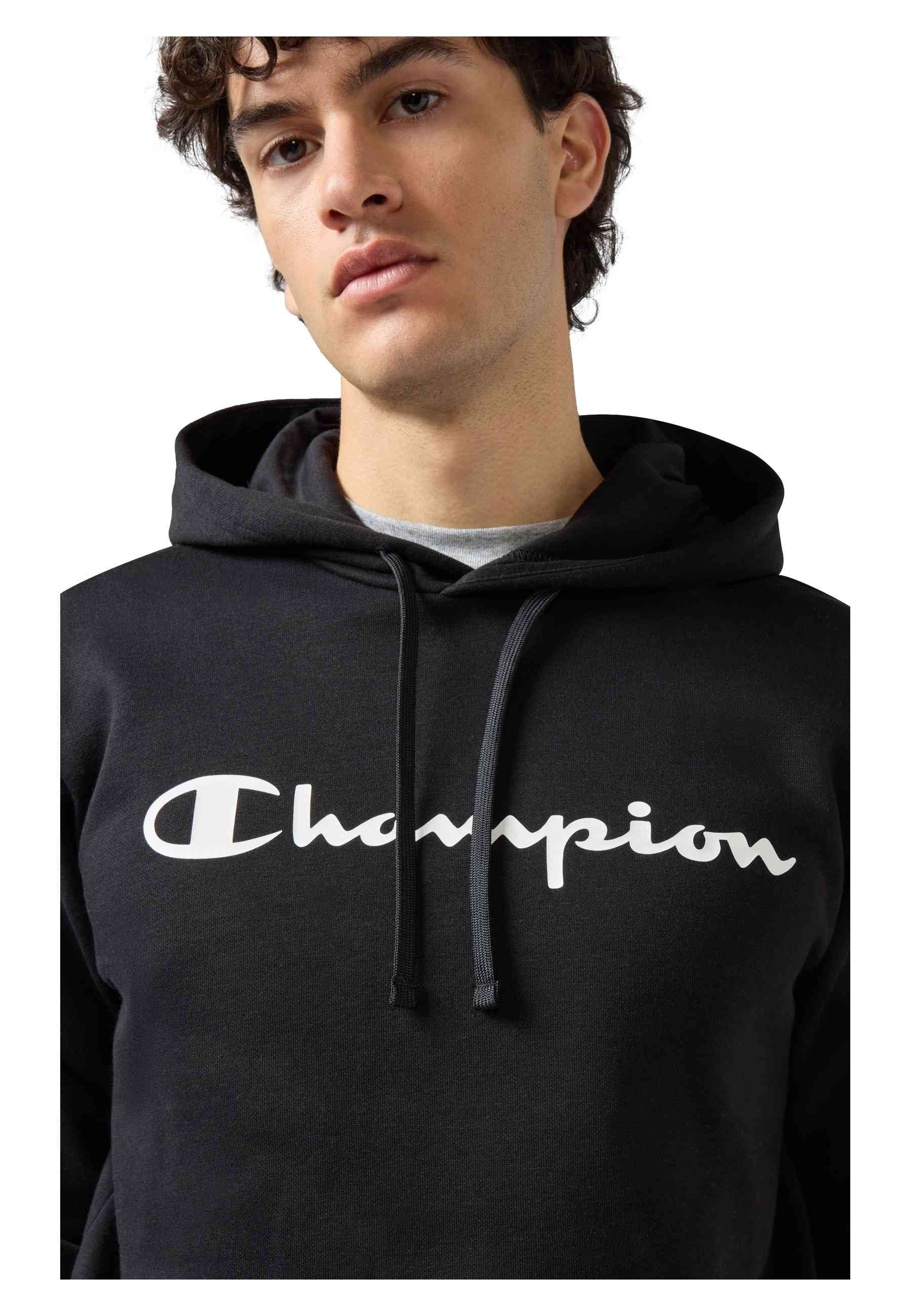 SUDADERA CHAMPION NEGRA BIG PRINTED LOGO HOODIE