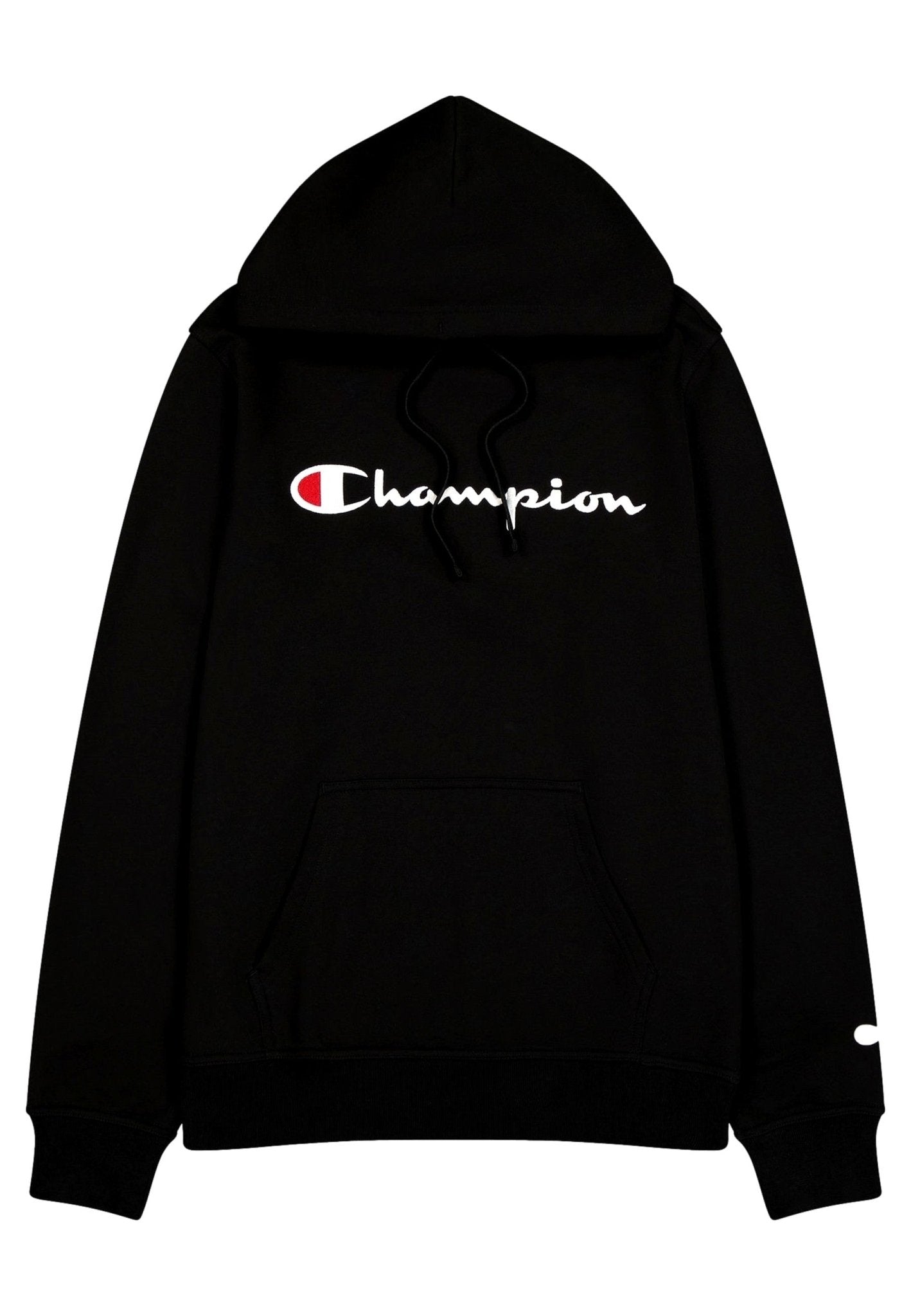 SUDADERA CHAMPION NEGRA EMBROIDERED LOGO HOODED SWEATSHIRT - AREA ZERO