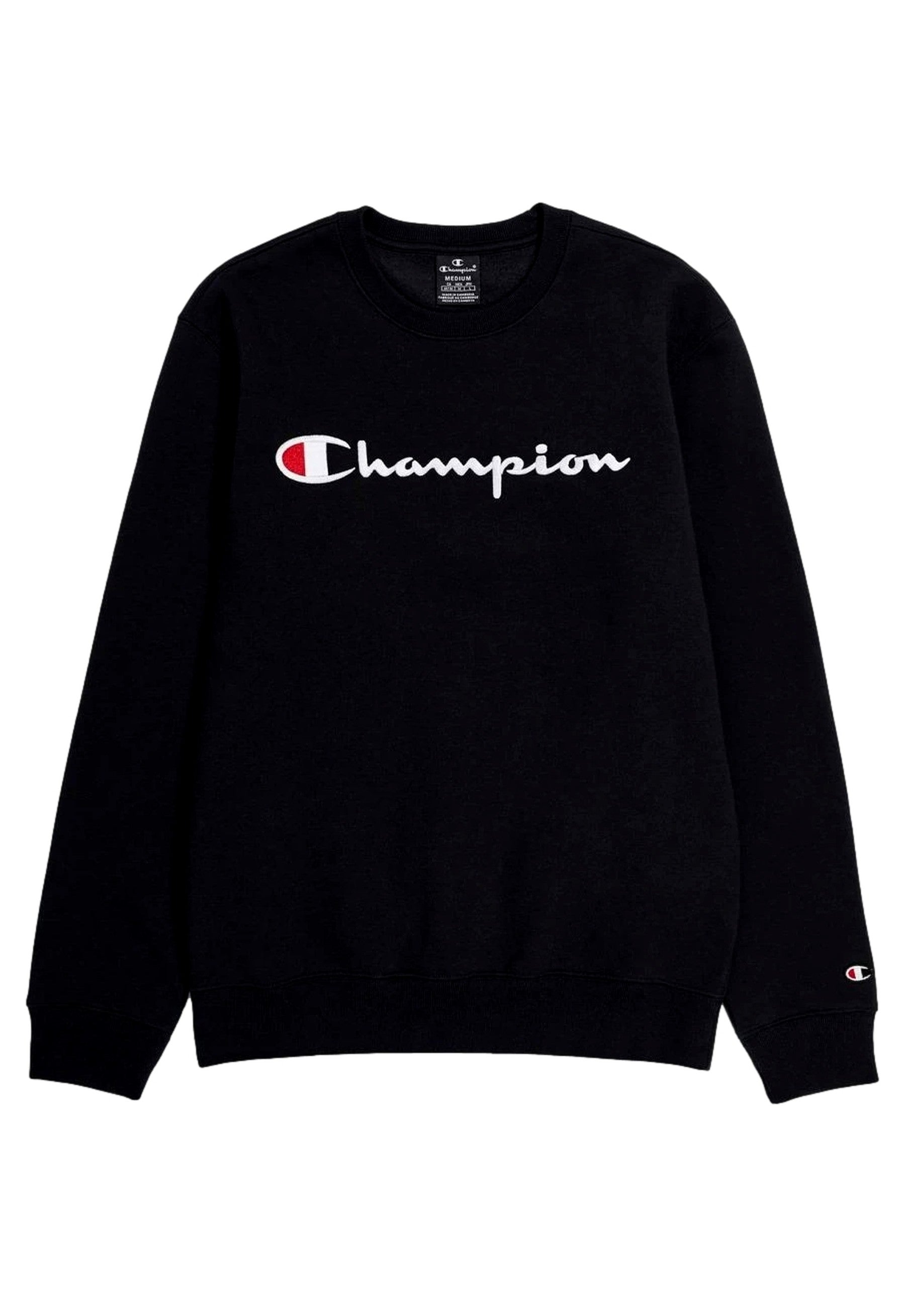 SUDADERA CHAMPION NEGRA EMBROIDERED SCRIPT LOGO CREWNECK