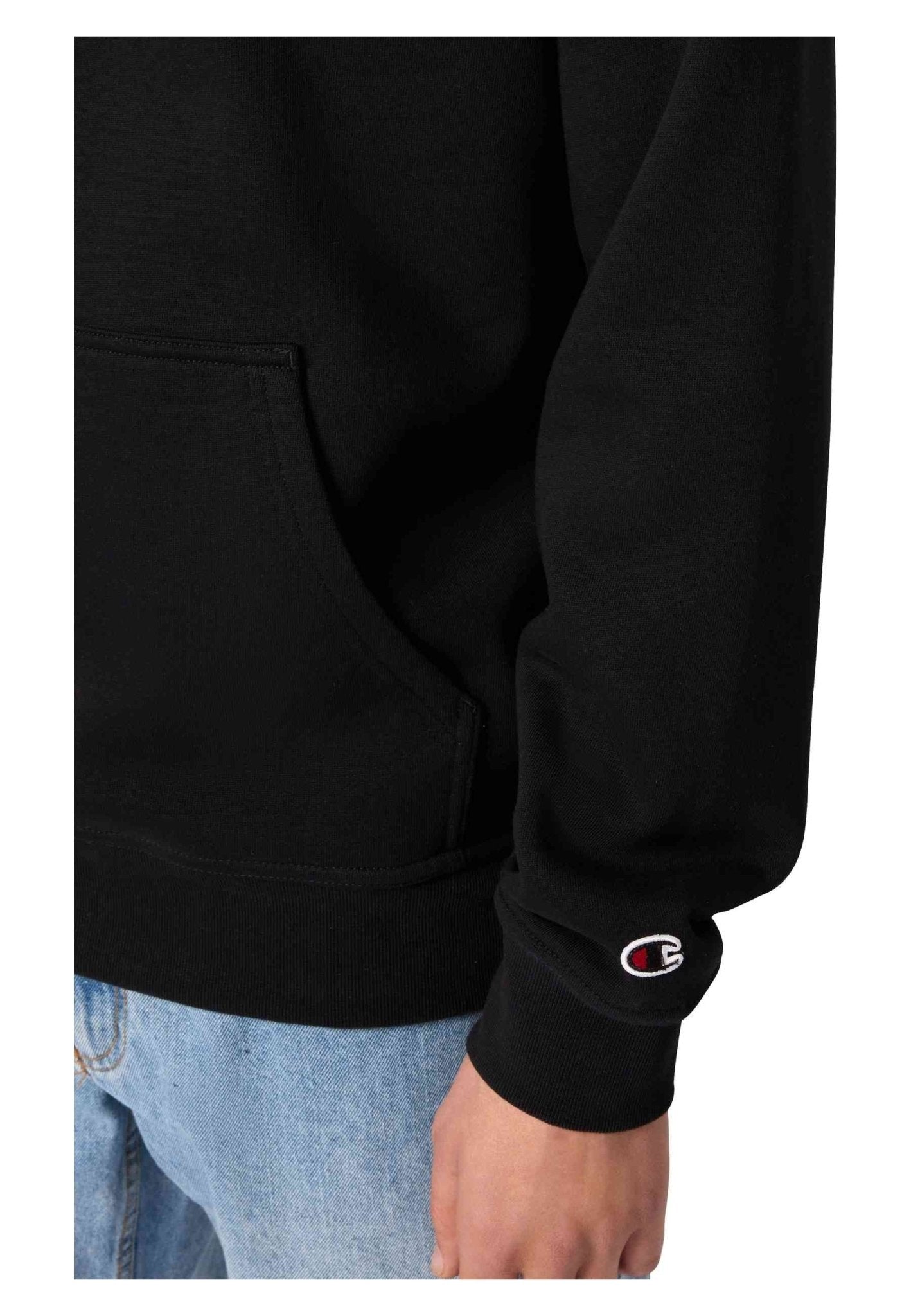 SUDADERA CHAMPION NEGRA ICONS EMBROIDERED TONED LOGO - AREA ZERO