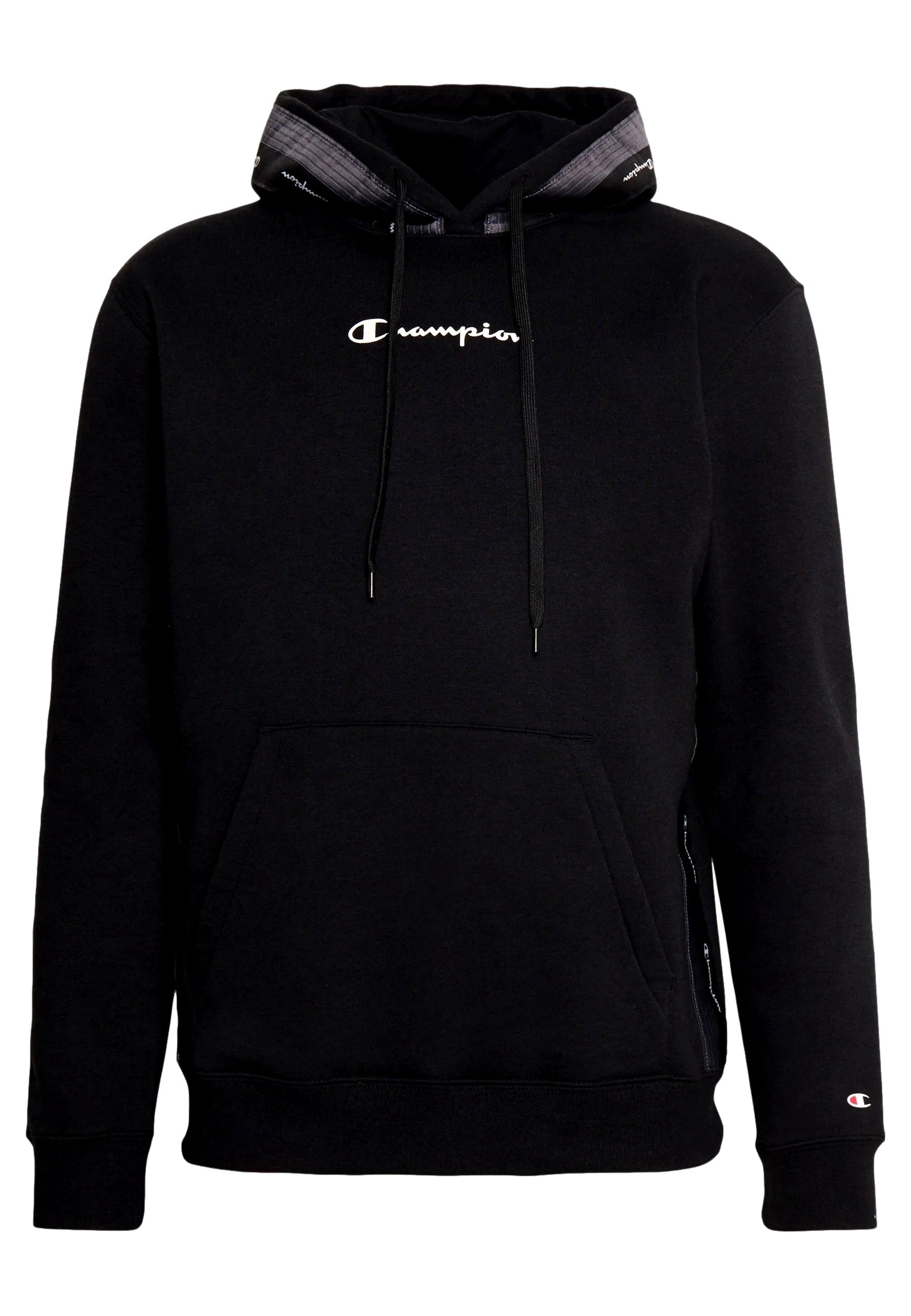 SUDADERA CHAMPION NEGRA JAQUARD TAPE FLEECE HOODIE