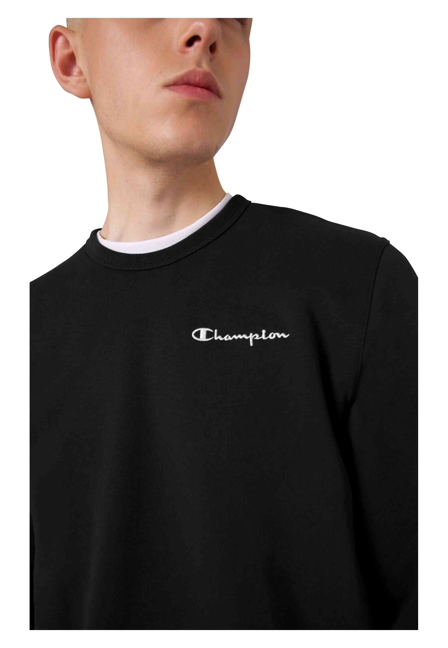 SUDADERA CHAMPION NEGRA SMALL EMBROIDERED LOGO CREWNECK