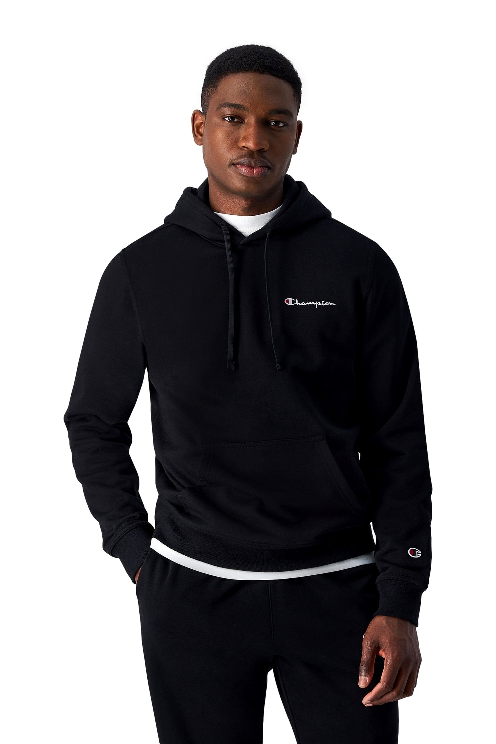 SUDADERA CHAMPION NEGRA SMALL EMBROIDERED LOGO HOODED SWEATSHIRT