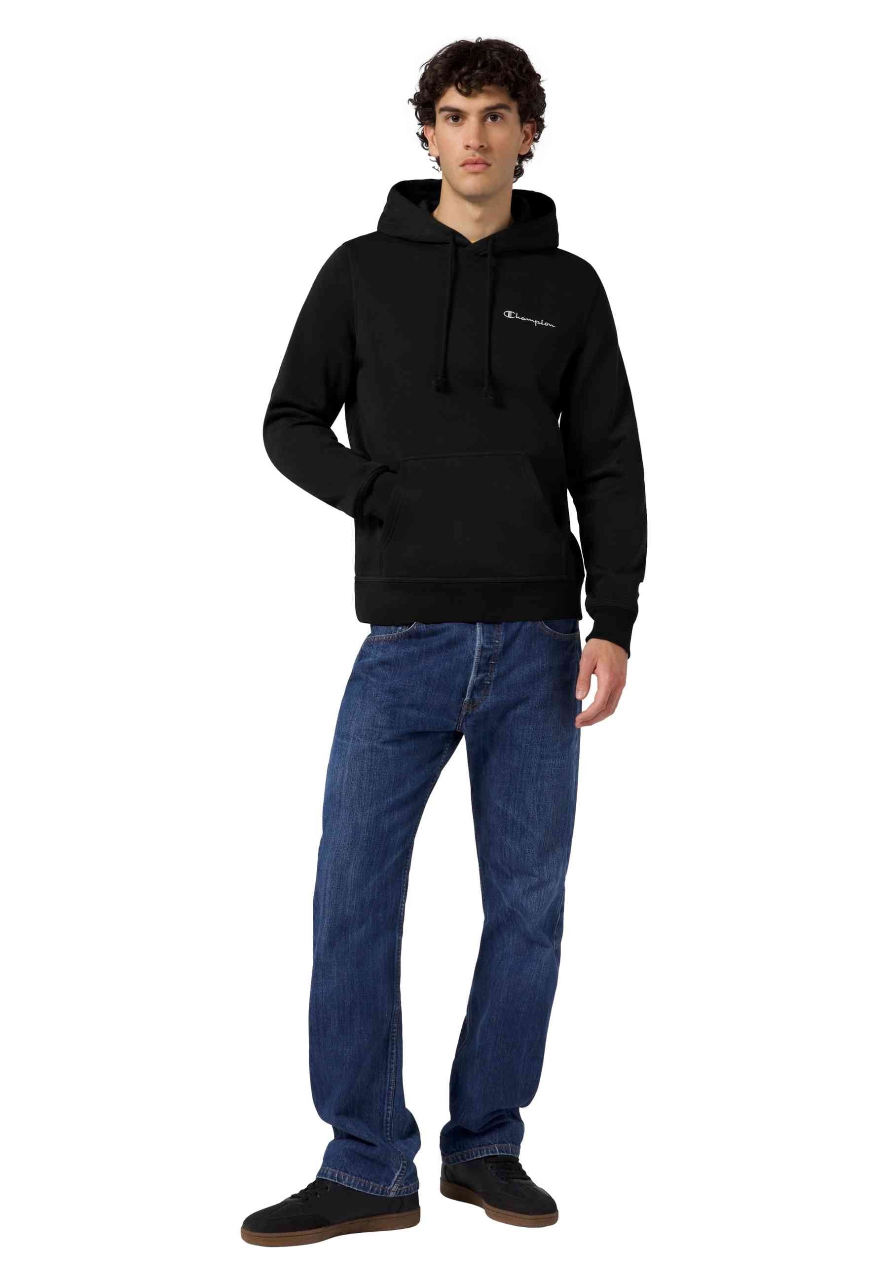 SUDADERA CHAMPION NEGRA SMALL EMBROIDERED LOGO HOODIE