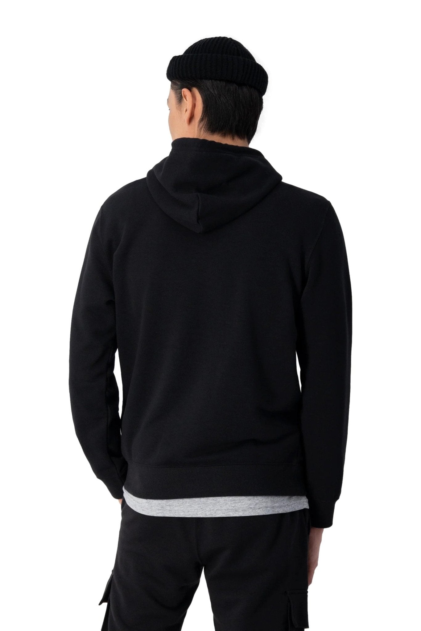 SUDADERA CHAMPION NEGRA SMALL TEXTED LOGO HOODIE - AREA ZERO