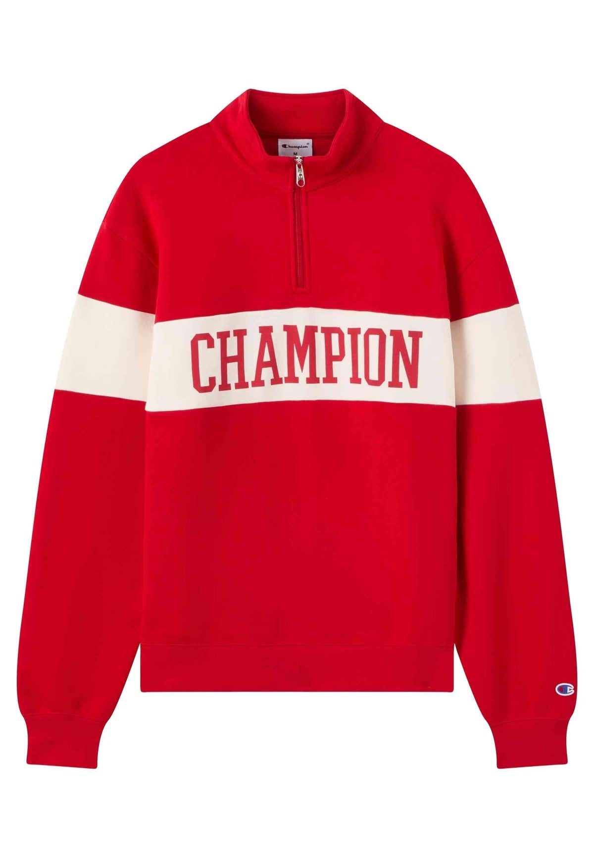 SUDADERA CHAMPION ROJA ACADEMY LOGO HALF ZIP SWEATSHIRT