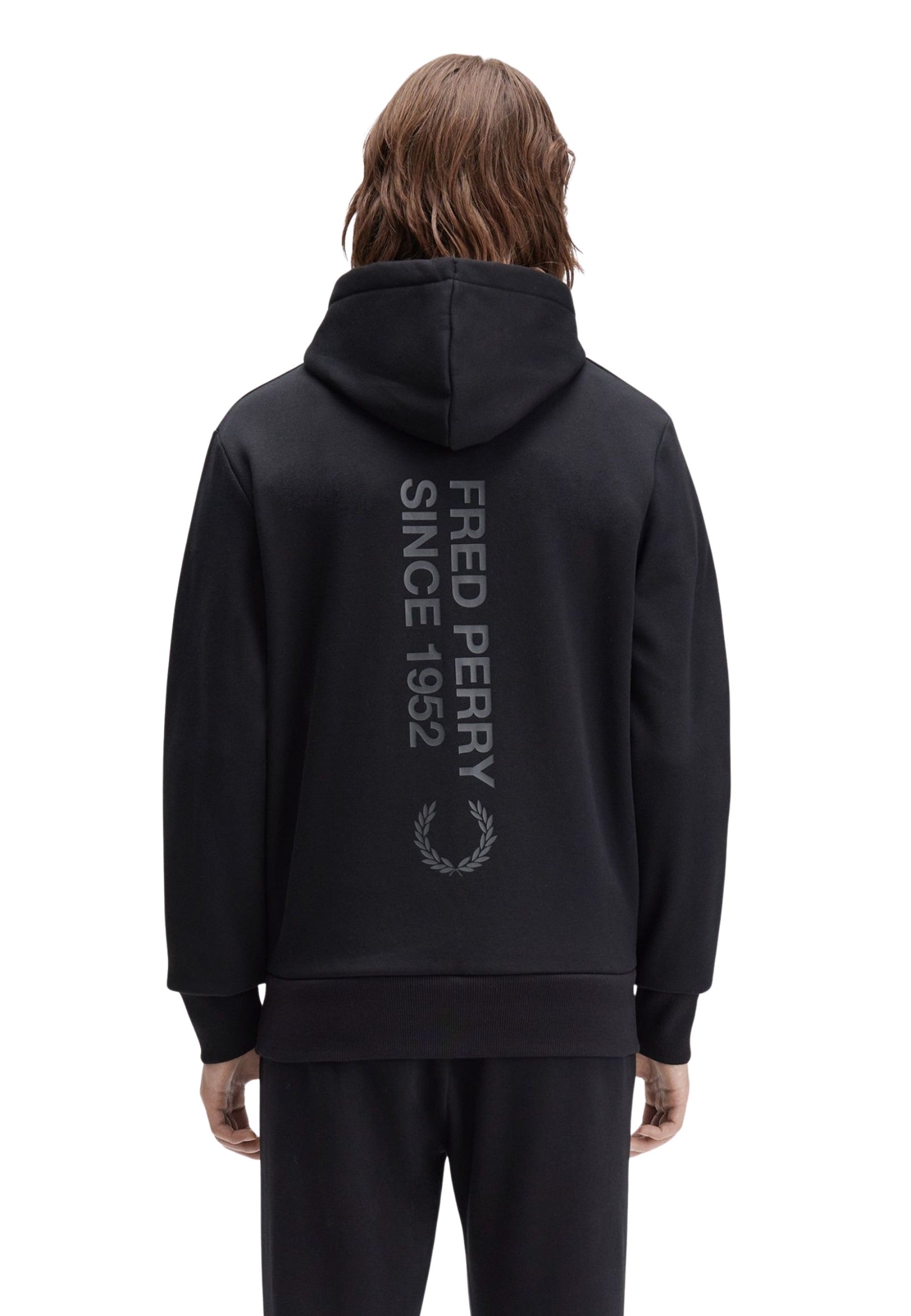 SUDADERA FRED PERRY NEGRA BOLD BRANDING HOODED SWEATSHIRT