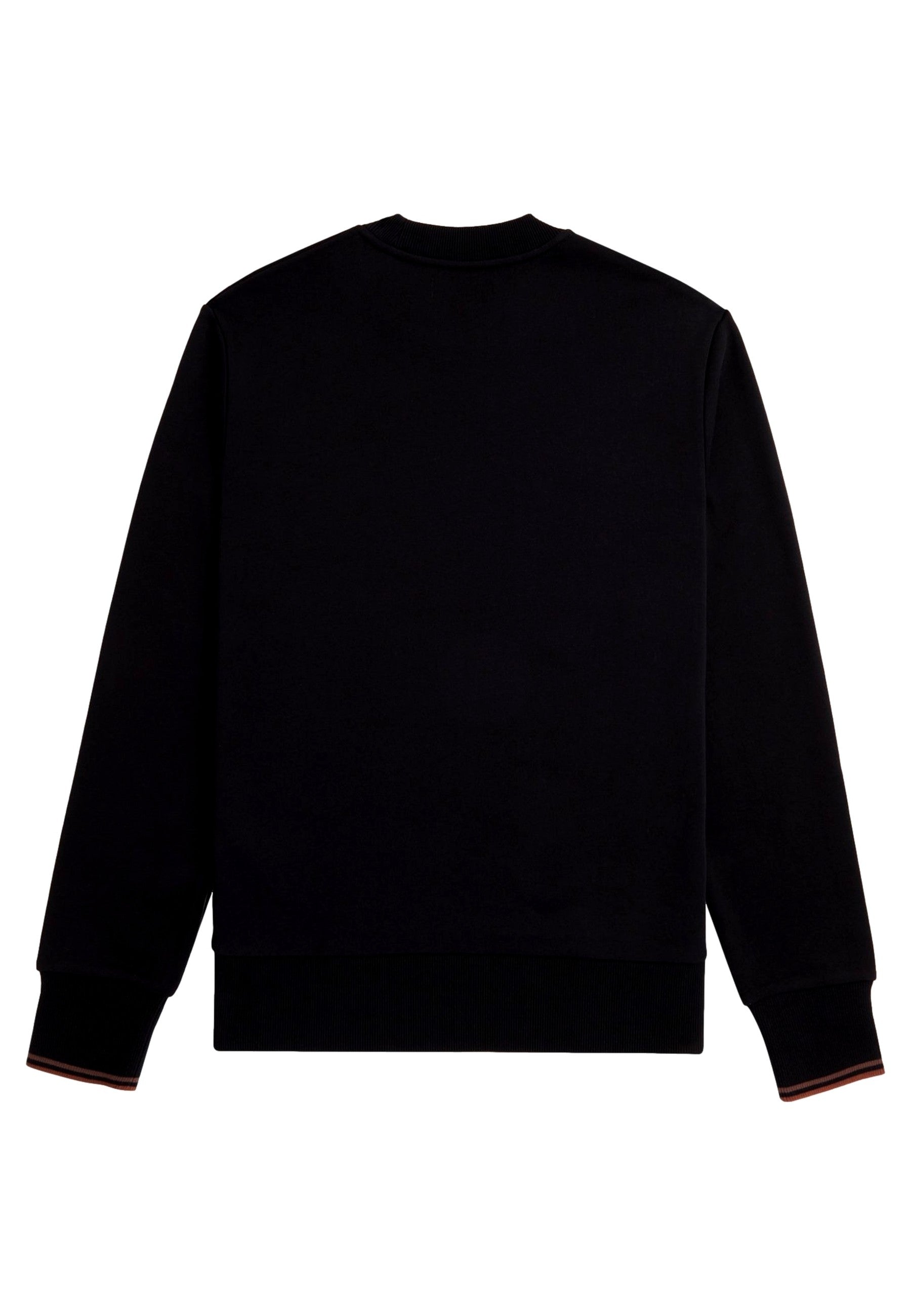 SUDADERA FRED PERRY NEGRA EMBROIDERED LOGO CREW NECK SWEATSHIRT