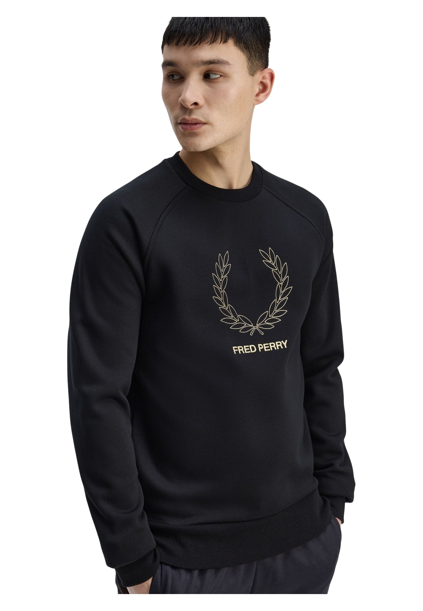 SUDADERA FRED PERRY NEGRA OUTLINE LRL WRTH SWEATSHIRT