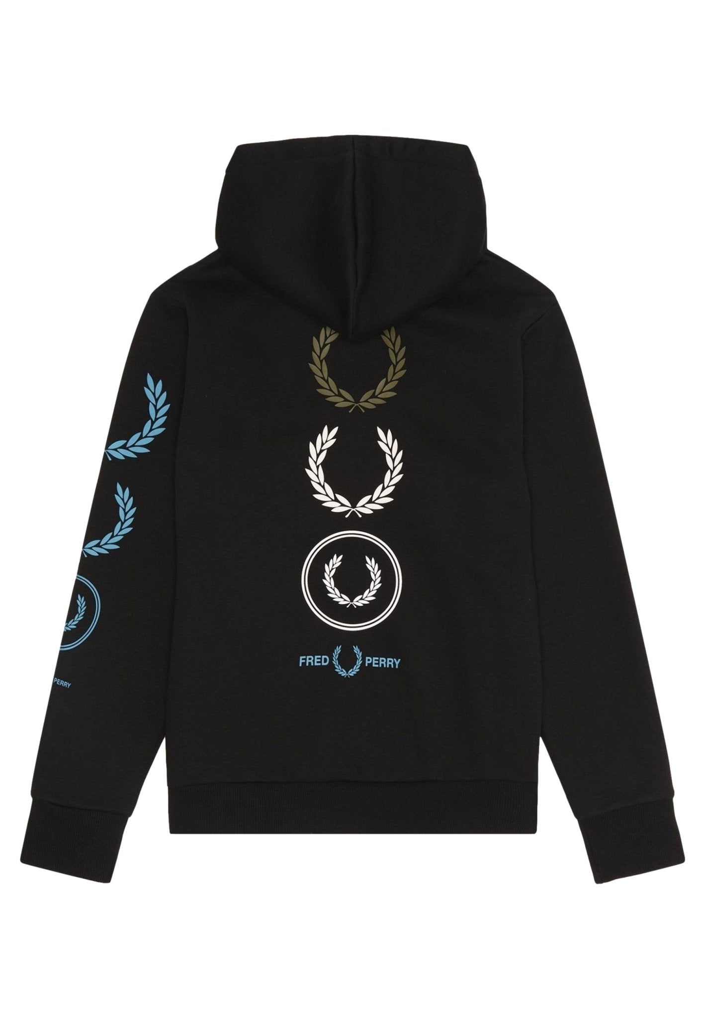 SUDADERA FRED PERY NEGRA GRAPHIC BRANDED HODDED SWEAT - AREA ZERO