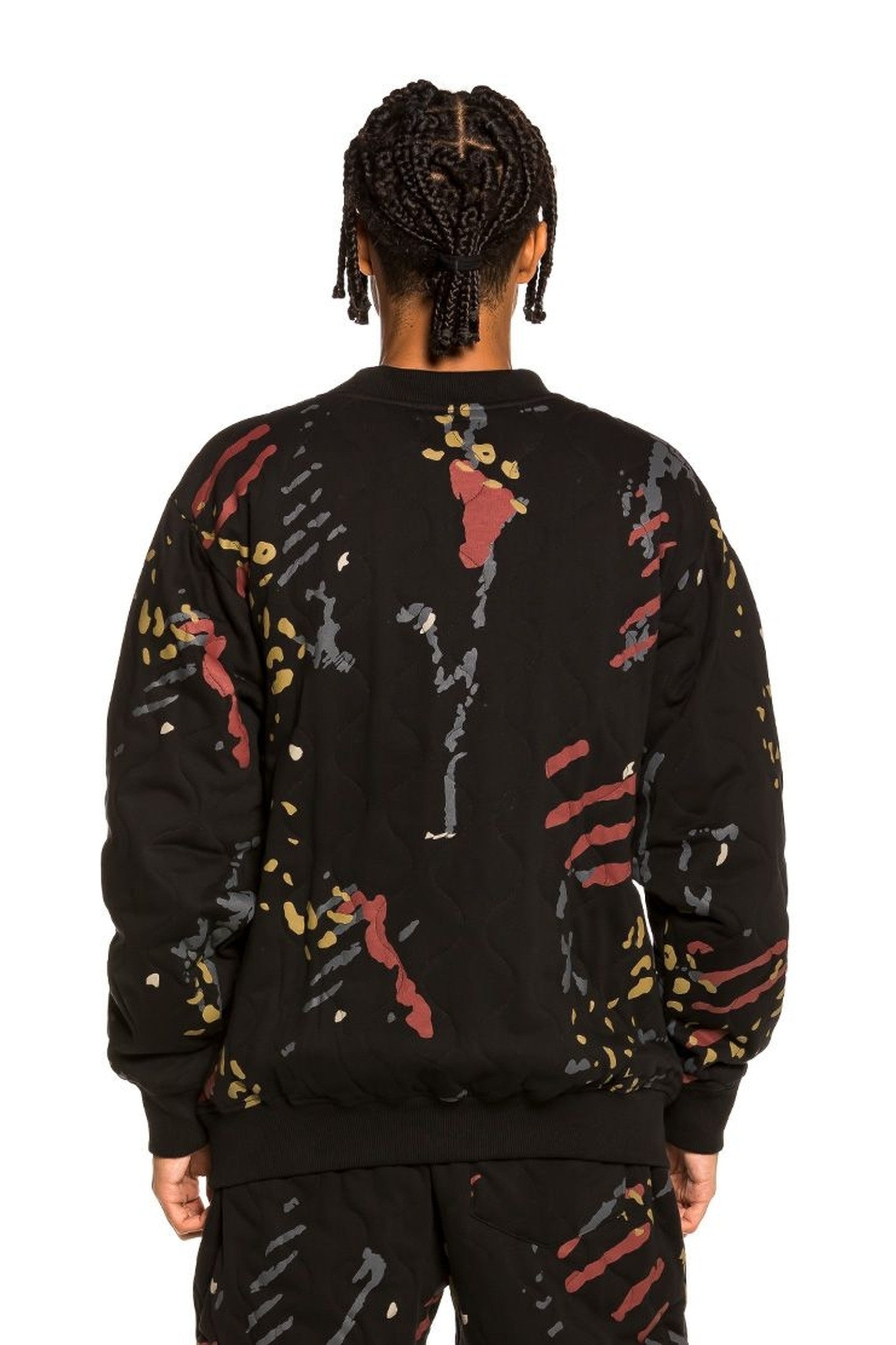 SUDADERA GRIMEY NEGRA JAZZ THING PADDED ALL OVER PRINT CREWNECK