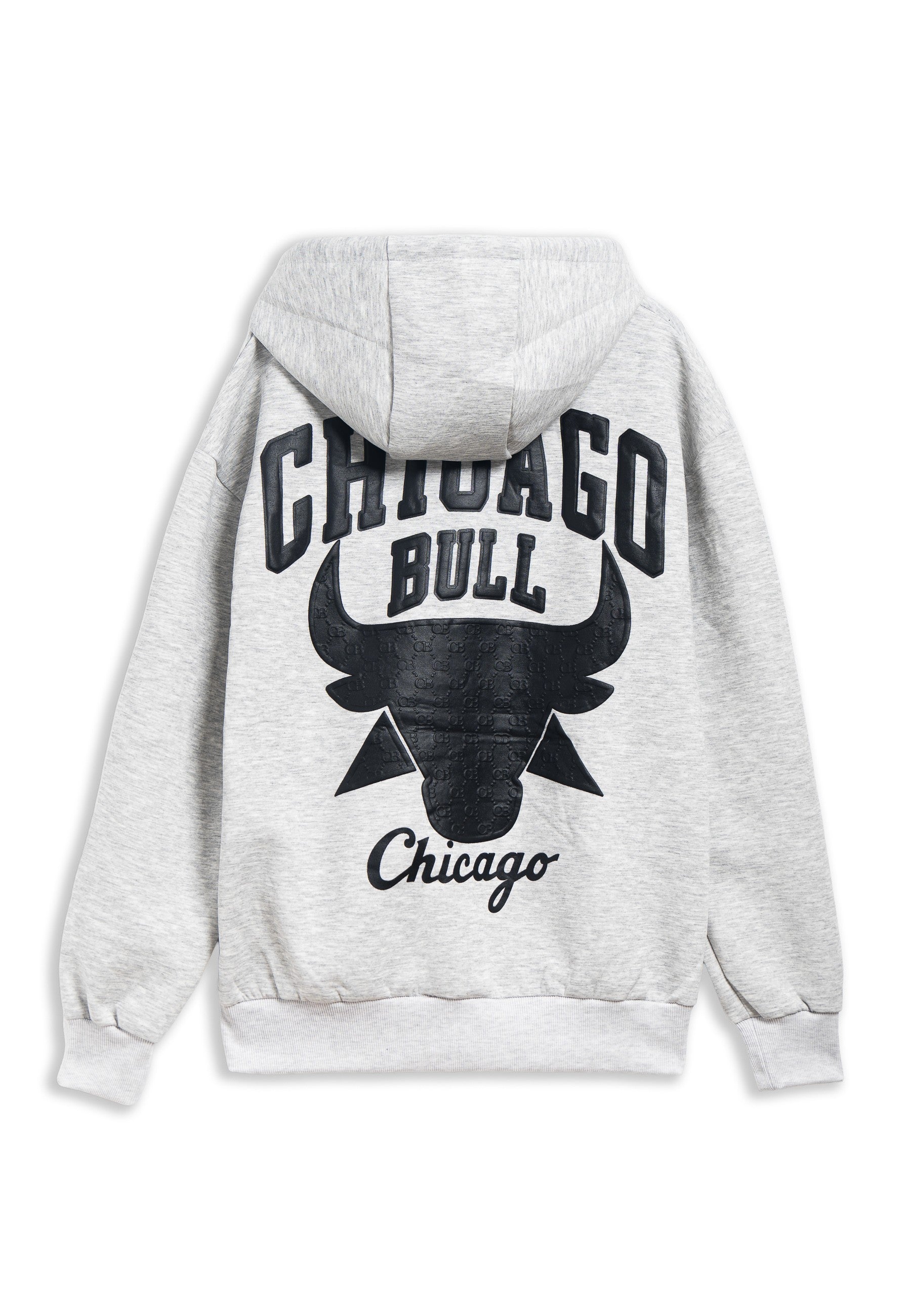 SUDADERA GRIS BULL CHICAGO HANDWRITE HOODIE
