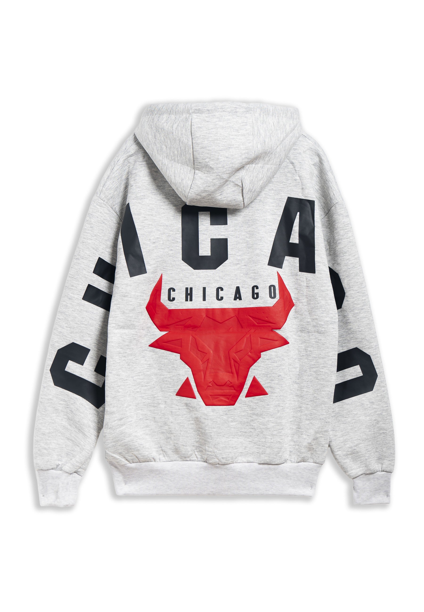 SUDADERA GRIS BULL CHICAGO HOODIE
