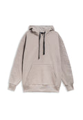 SUDADERA OVER STREET GRIS NEW YORK CITY EMBROIDERED SLEEVE HOODIE