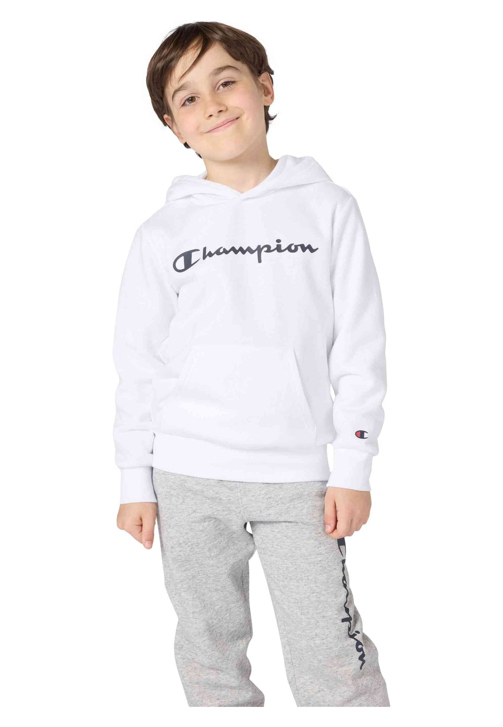 SUDADERA JUNIOR CHAMPION BLANCA BIG PRINTED LOGO HOODIE