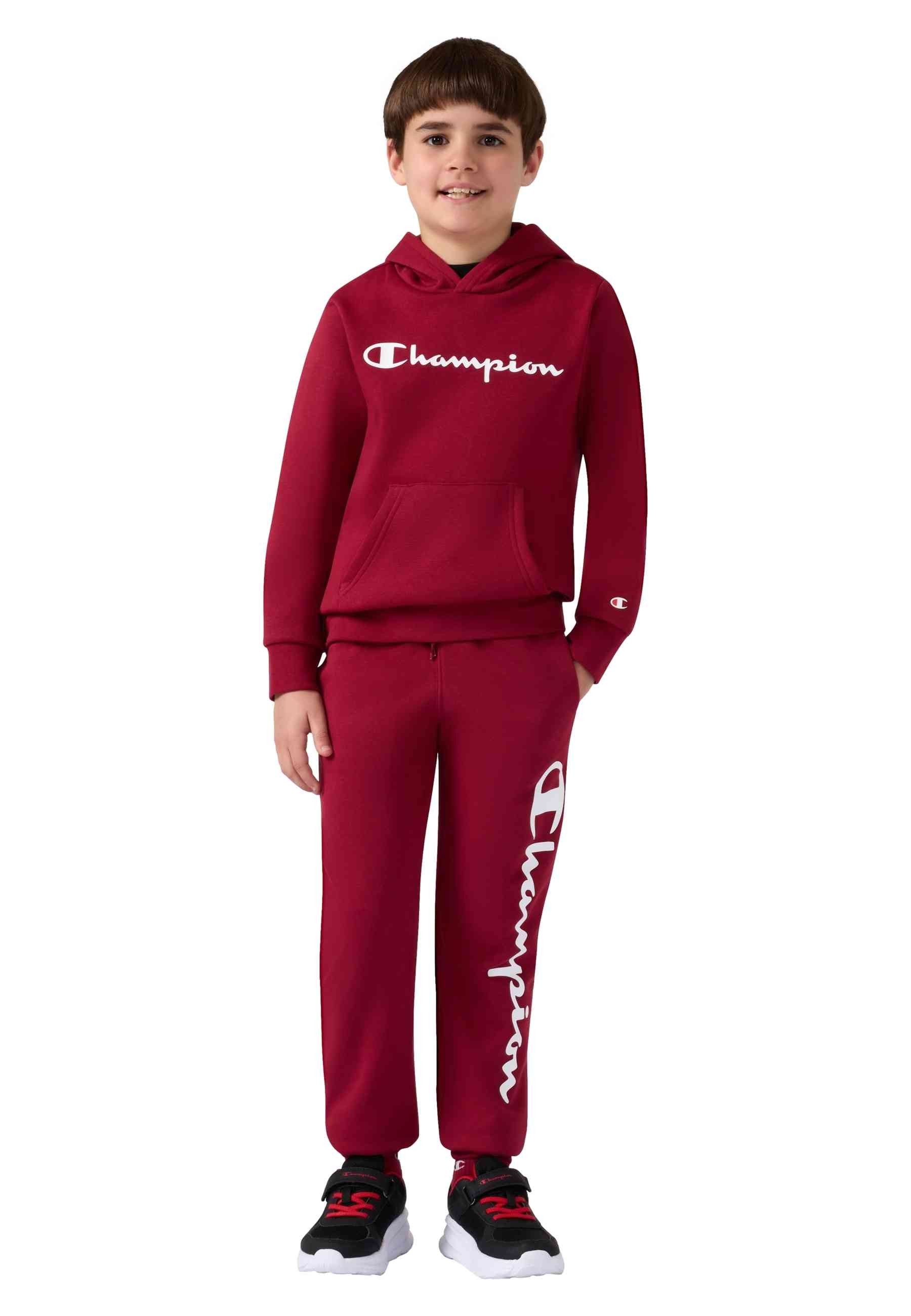 SUDADERA JUNIOR CHAMPION GRANATE BIG PRINTED LOGO HOODIE