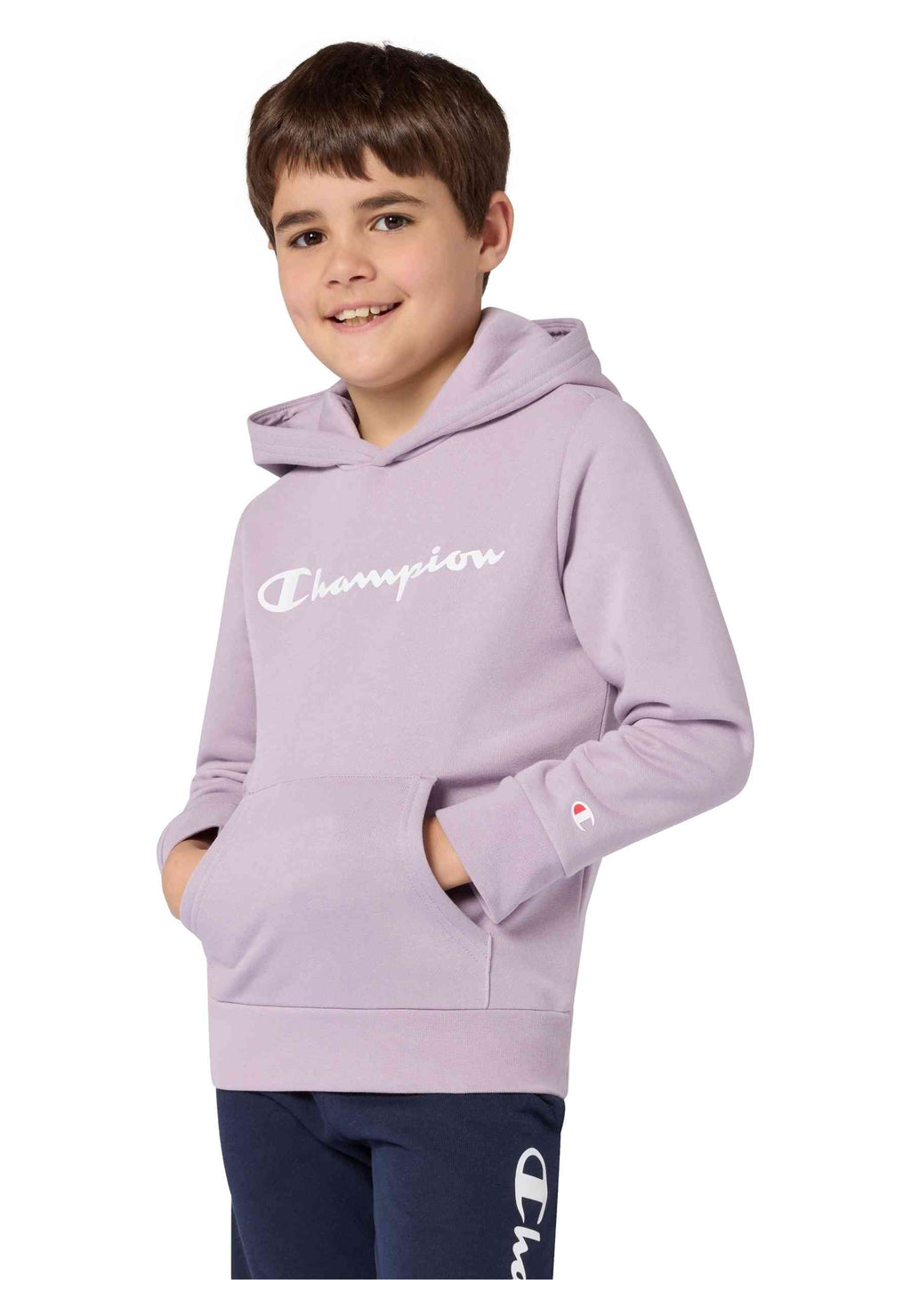 SUDADERA JUNIOR CHAMPION MORADA BIG PRINTED LOGO HOODIE