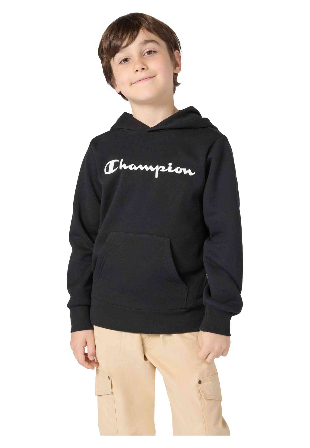 SUDADERA JUNIOR CHAMPION NEGRA BIG PRINTED LOGO HOODIE
