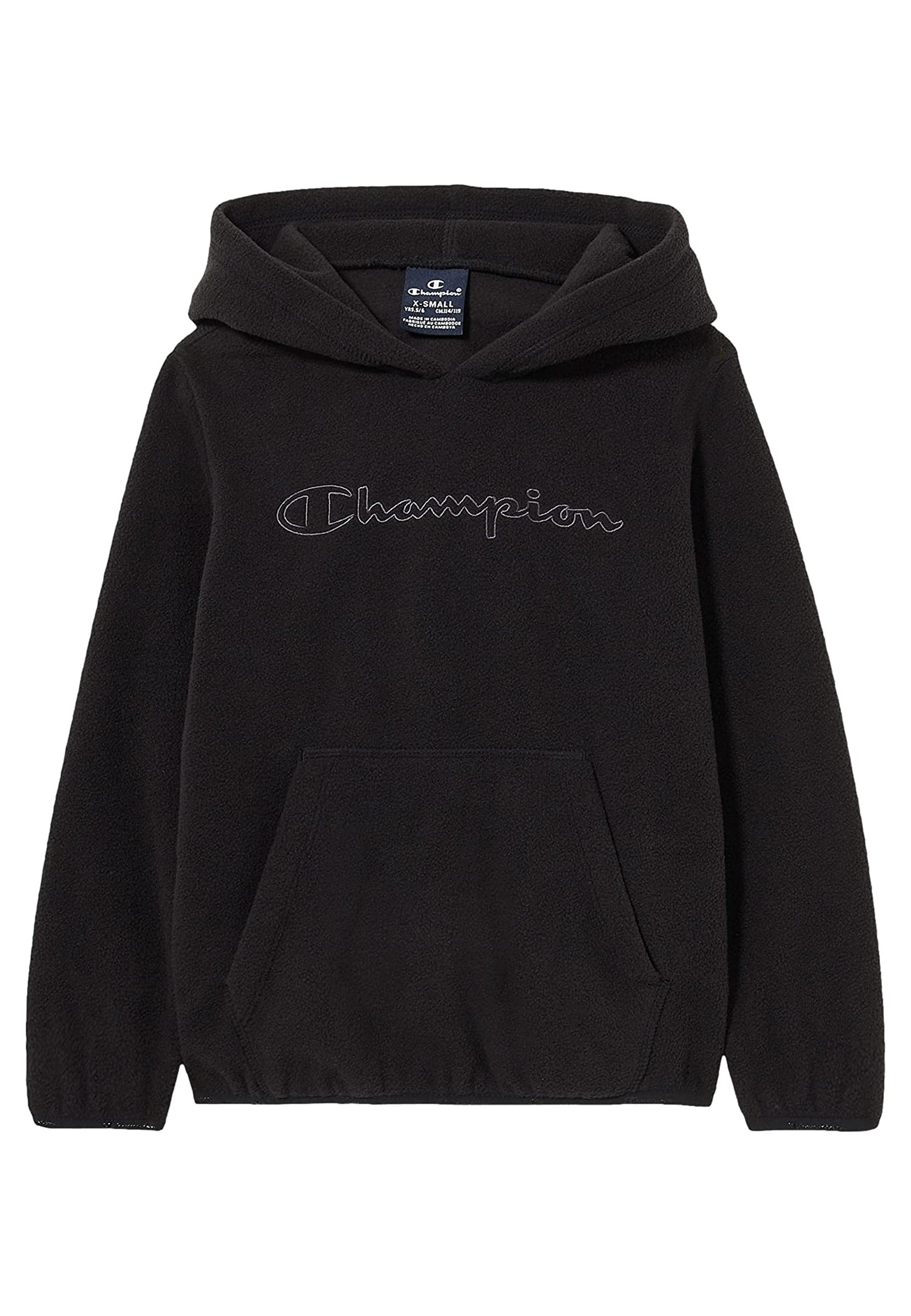 SUDADERA JUNIOR POLAR CHAMPION NEGRA BIG LOGO FLEECE HOODIE