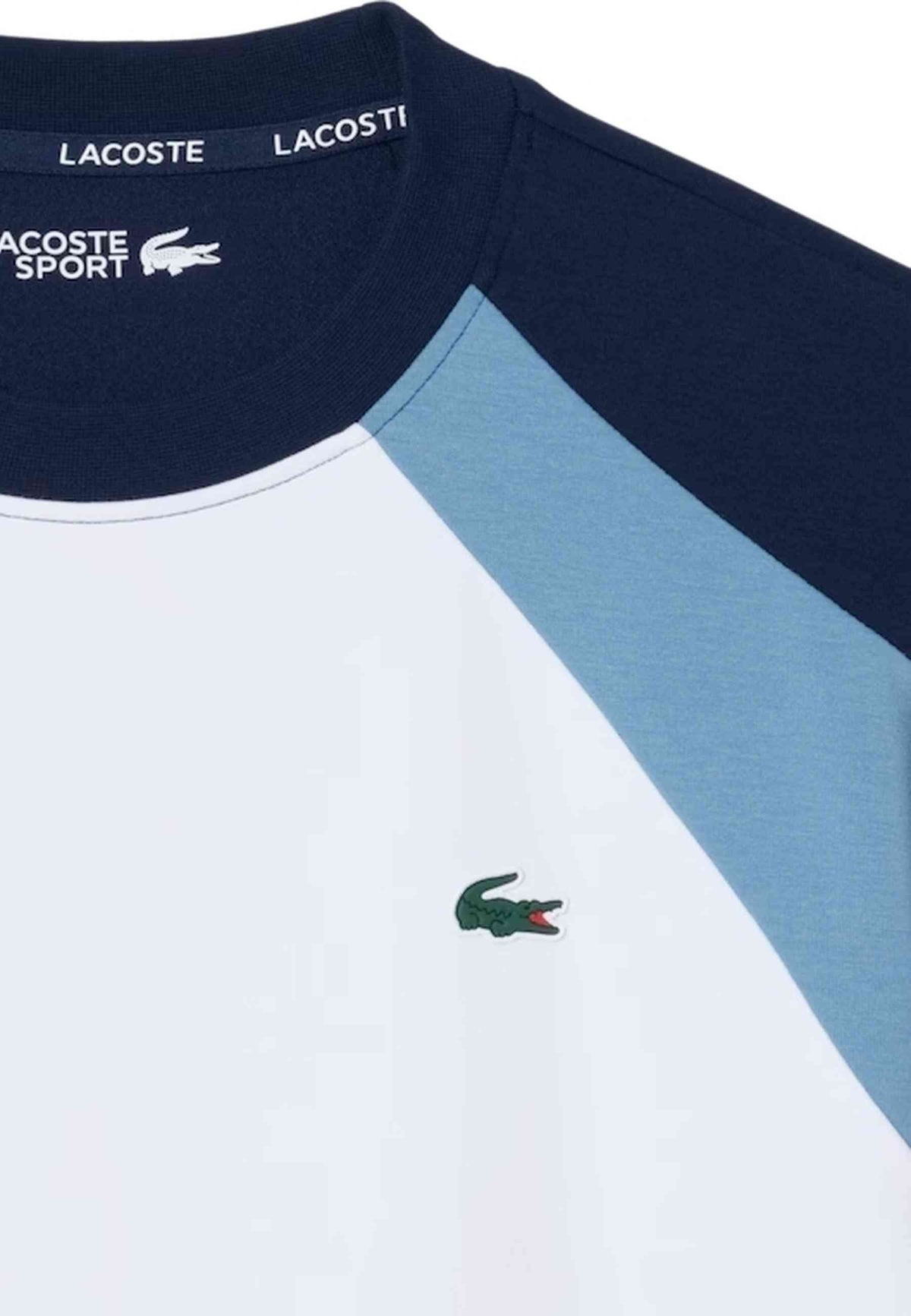 SUDADERA LACOSTE BLANCA CONTRAST COLOURBLOCK CREWNECK
