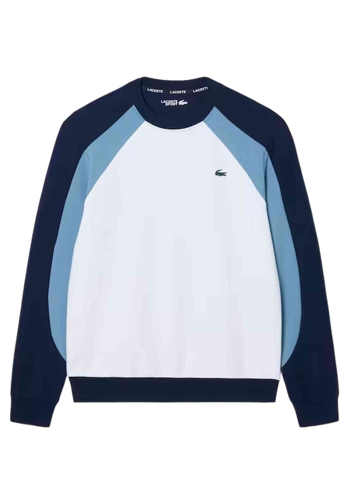 SUDADERA LACOSTE BLANCA CONTRAST COLOURBLOCK CREWNECK