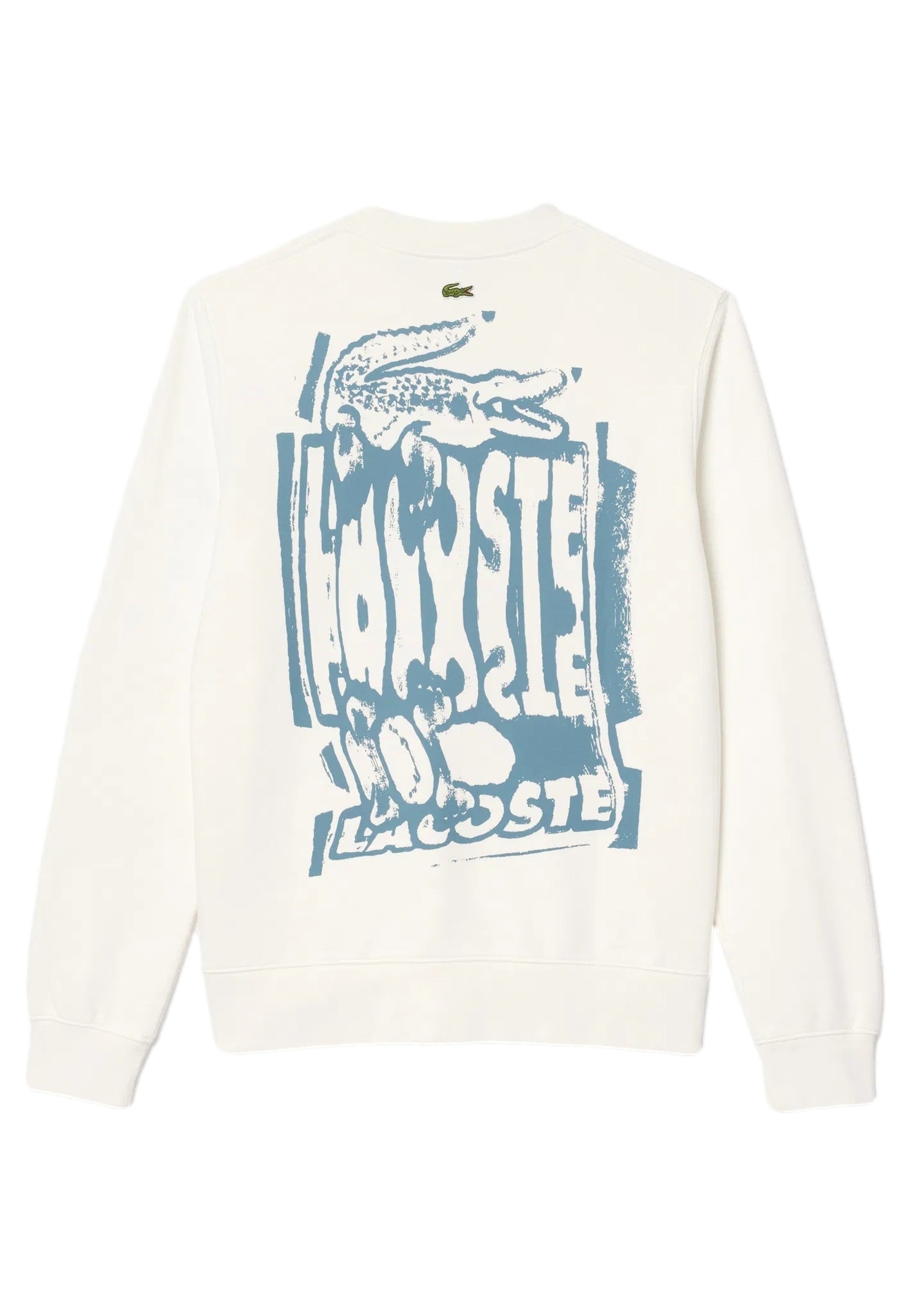 SUDADERA LACOSTE BLANCA COTTON GRAPHIC LOGO CREWNECK