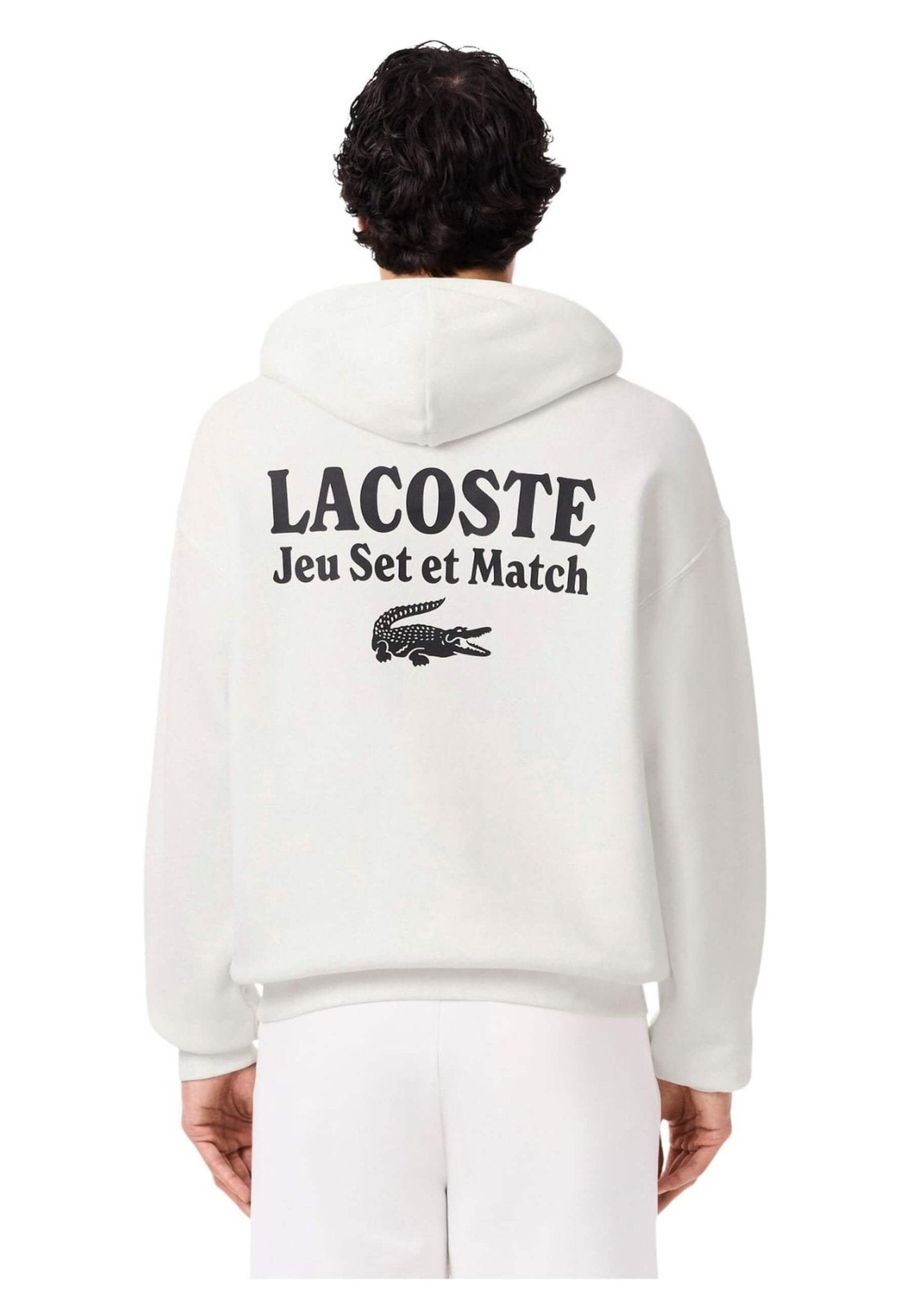 SUDADERA LACOSTE BLANCA JEU SET ET MATCH TENNIS HODDIE - AREA ZERO