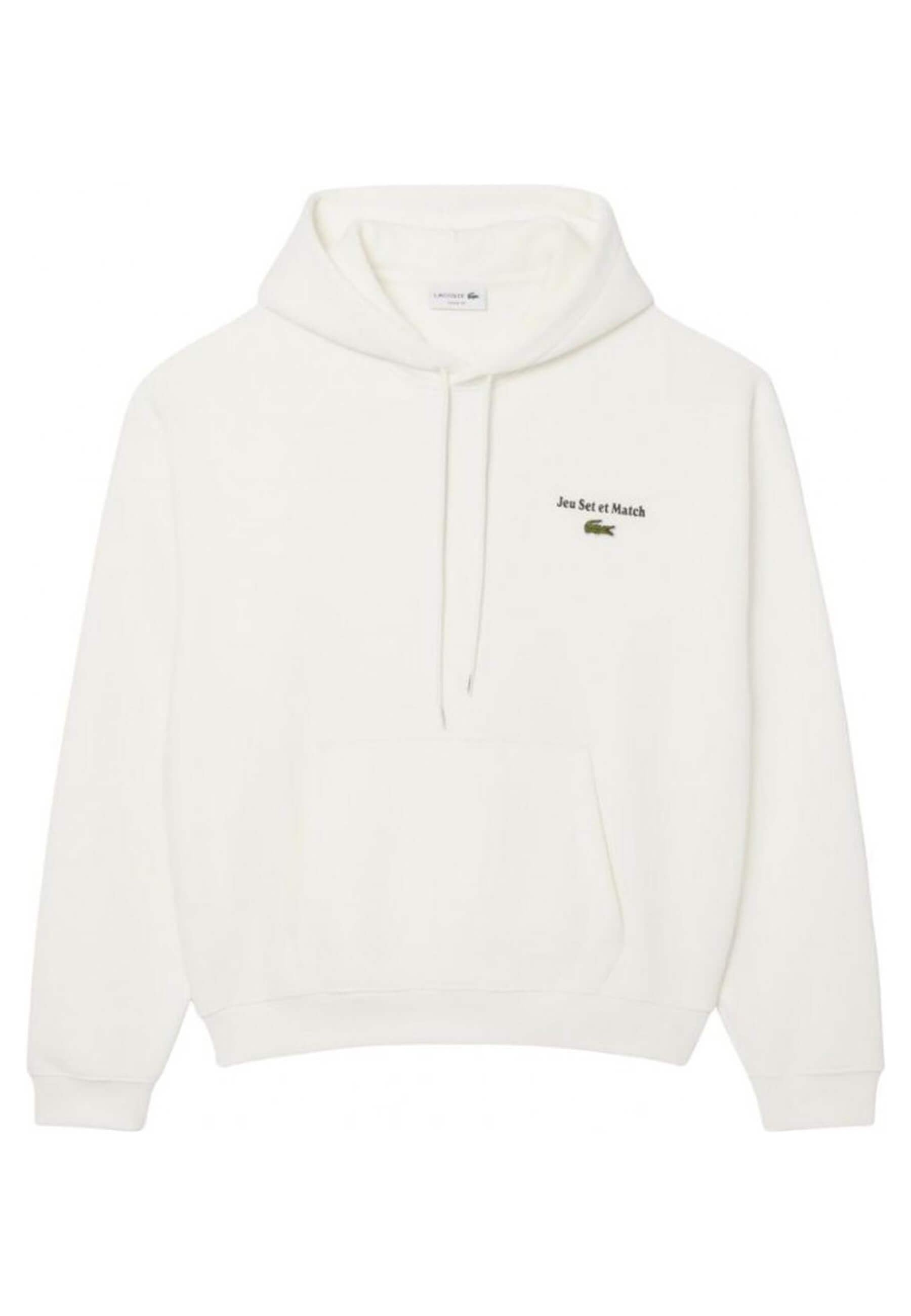 SUDADERA LACOSTE BLANCA JEU SET ET MATCH TENNIS HODDIE