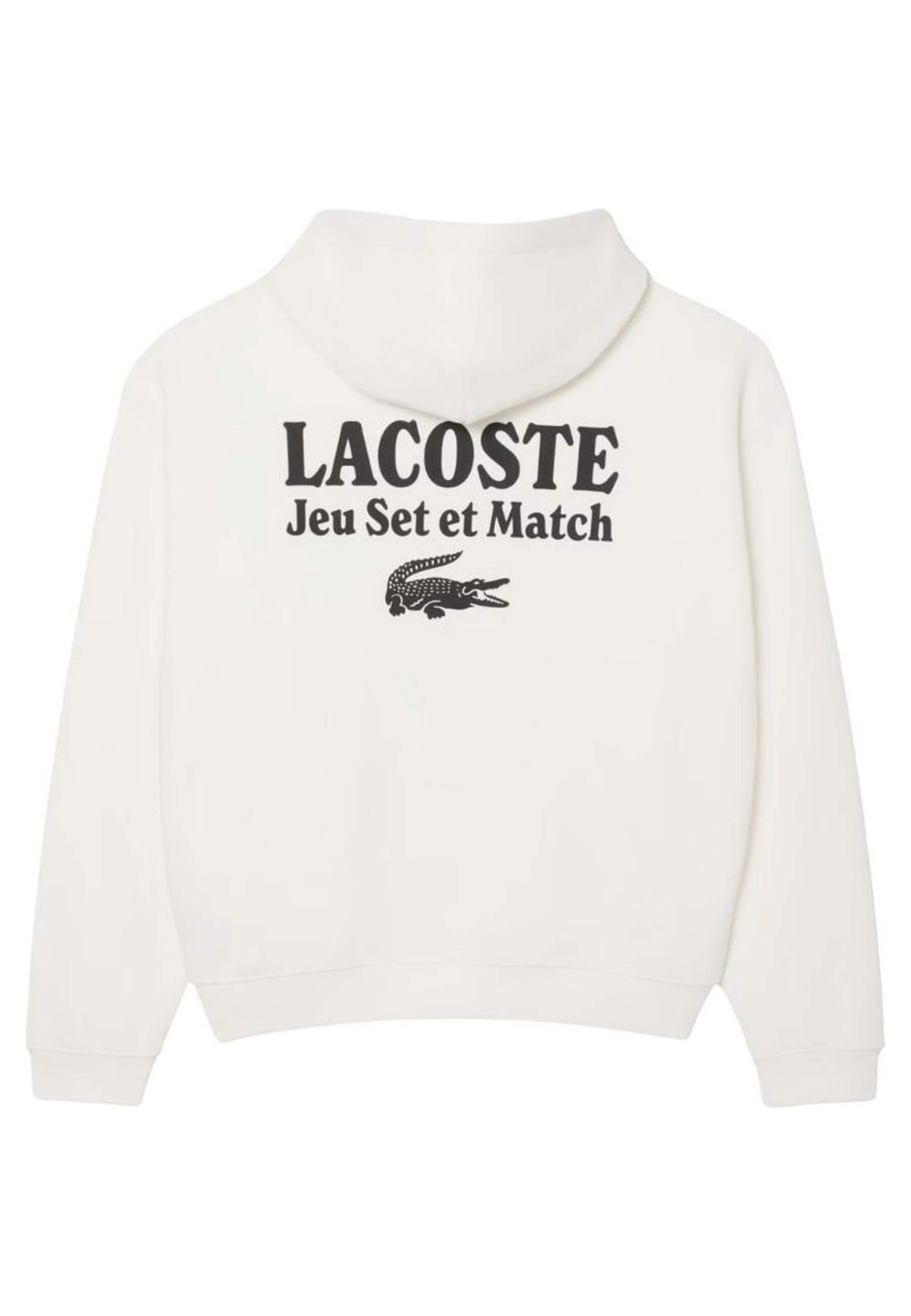 SUDADERA LACOSTE BLANCA JEU SET ET MATCH TENNIS HODDIE