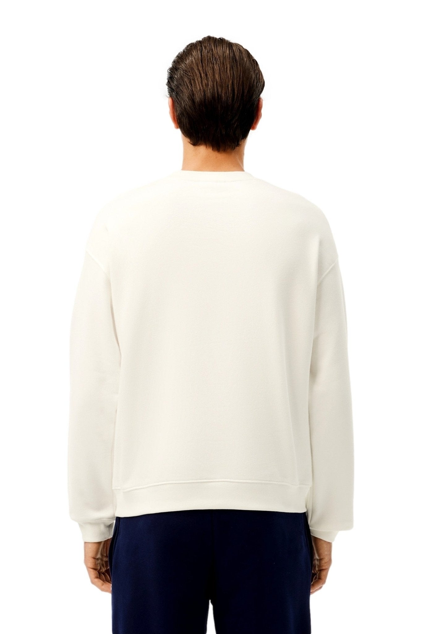 SUDADERA LACOSTE BLANCA TENIS LOGO LOOSE FIT CREWNECK - AREA ZERO
