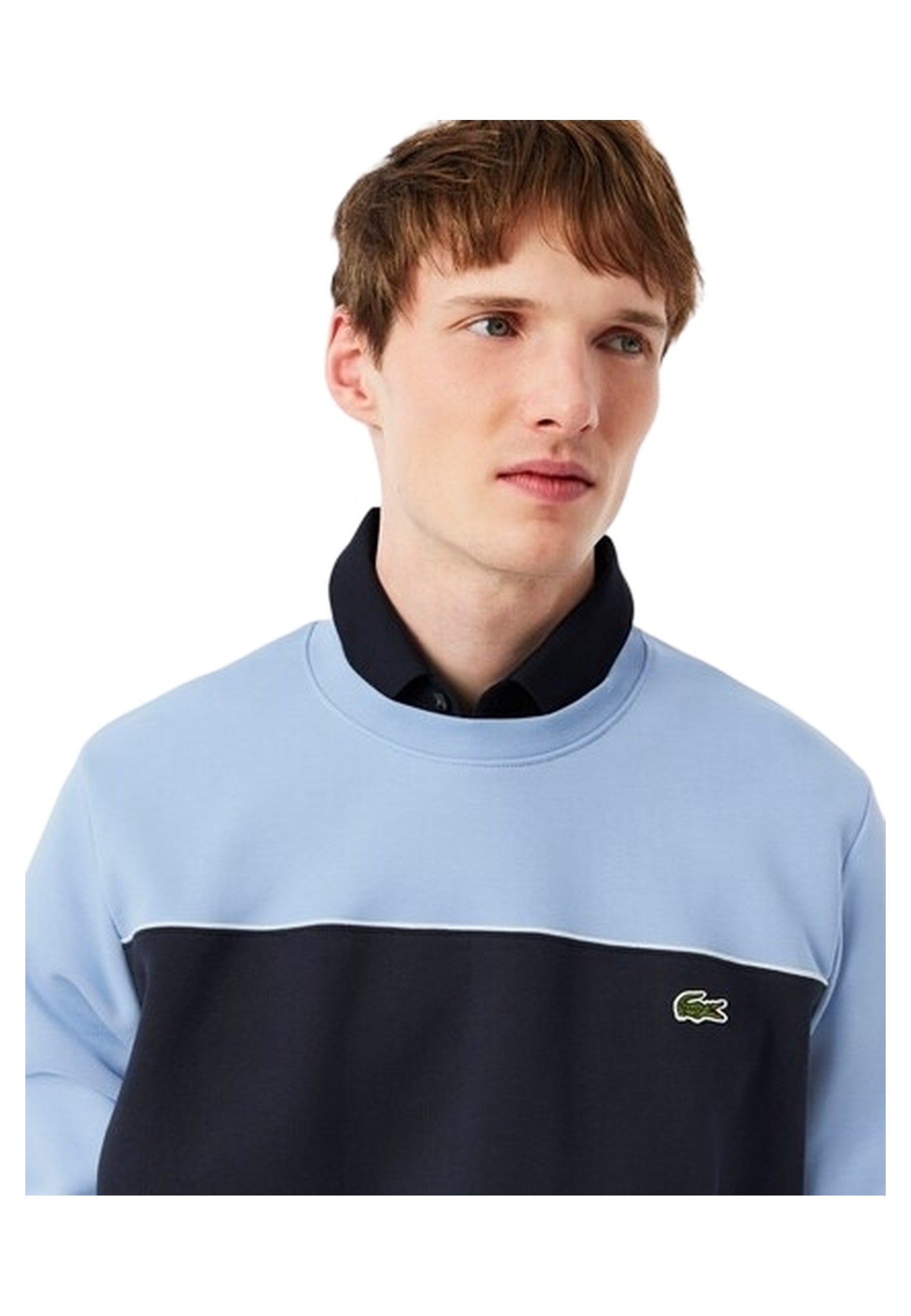 SUDADERA LACOSTE CELESTE COLOUR BLOCK CREWNECK SWEATSHIRT