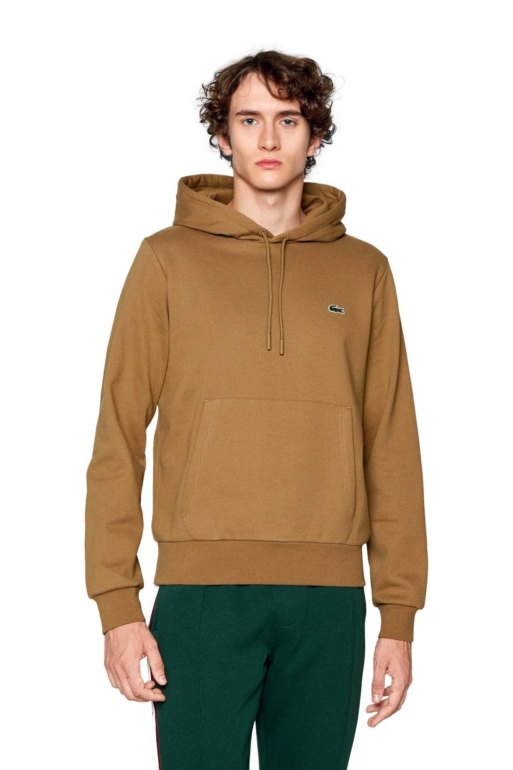 SUDADERA LACOSTE MARRON BASIC HOODED SWEATSHIRT - AREA ZERO