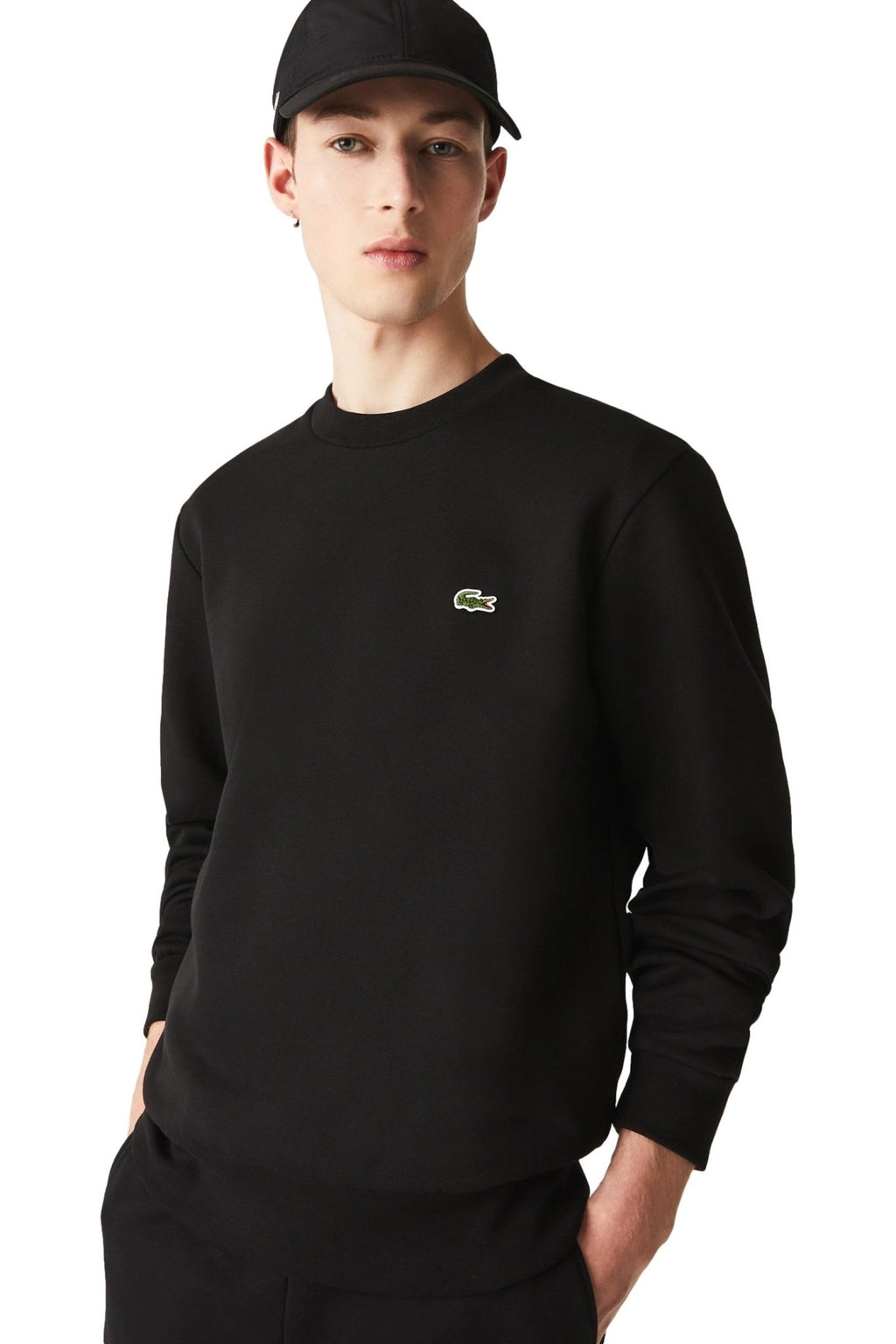 SUDADERA LACOSTE NEGRA BASIC SWEATSHIRT - AREA ZERO