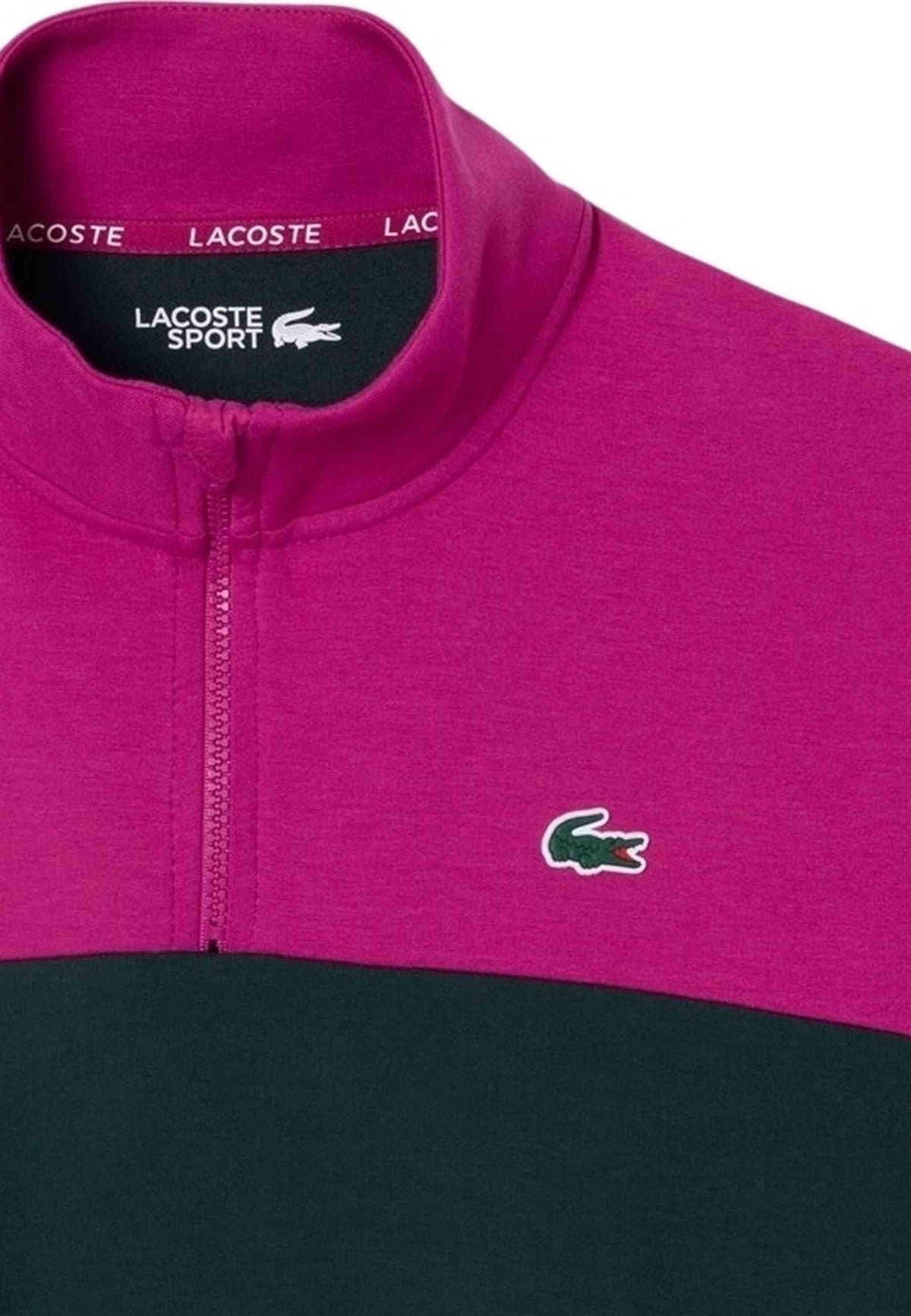 SUDADERA LACOSTE NEGRA HALF ZIP COLOURBLOCK SWEATSHIRT