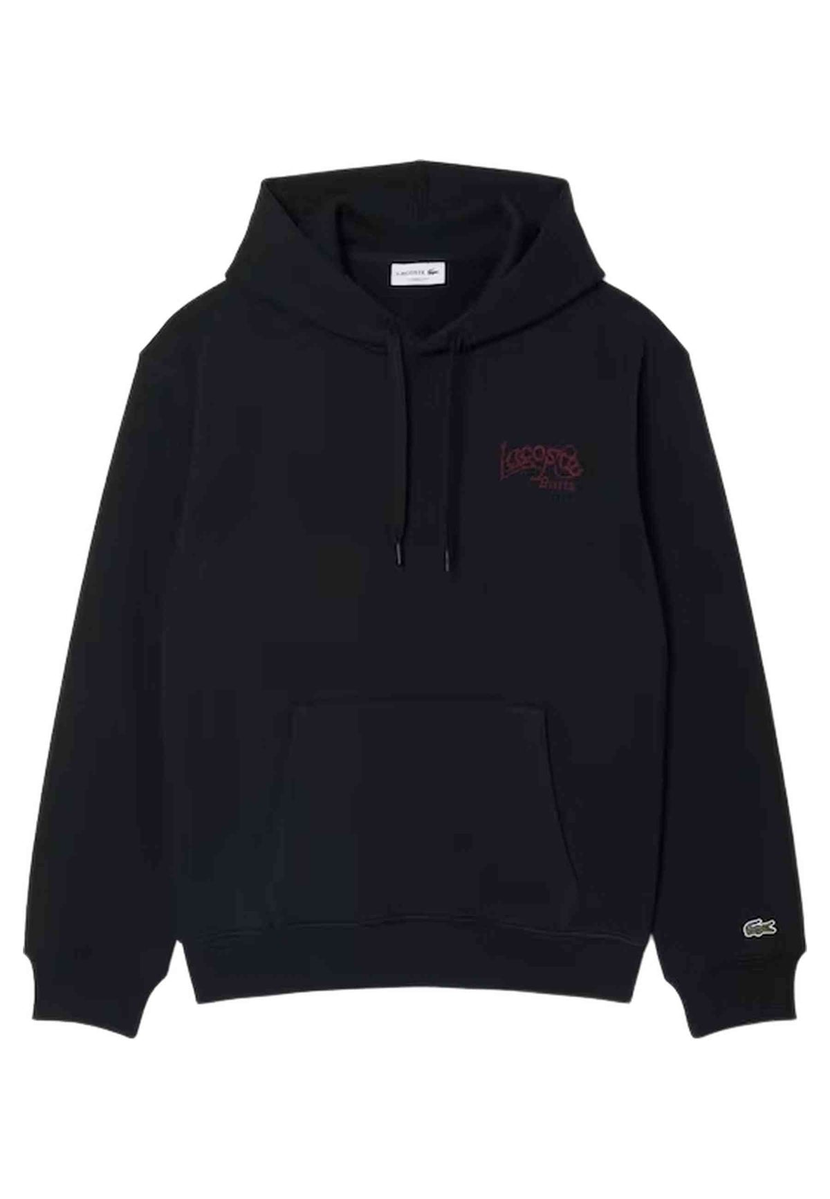 SUDADERA LACOSTE NEGRA WORDMARK EMBROIDERED HOODIE