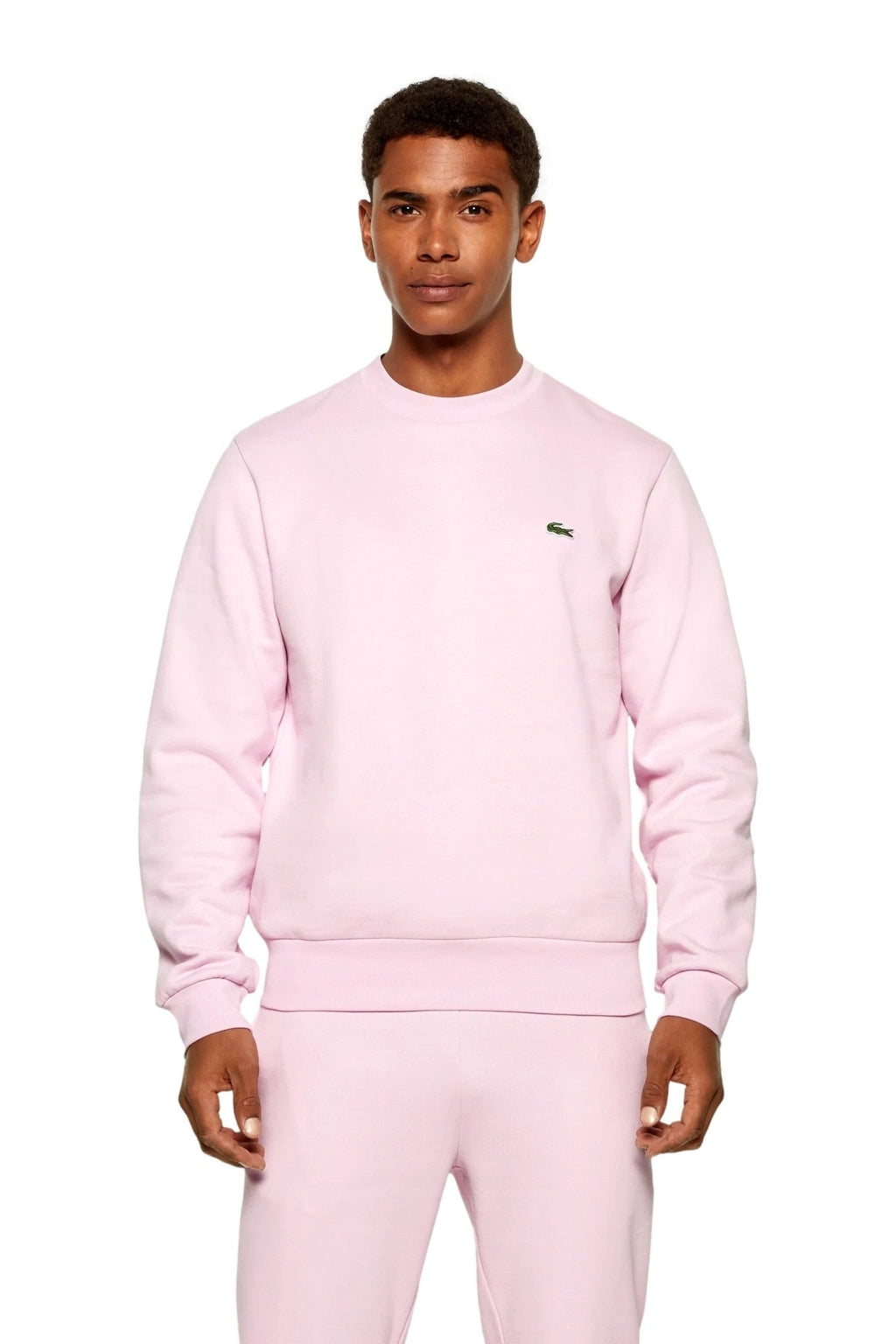 SUDADERA LACOSTE ROSA SMALL LOGO CREWNECK - AREA ZERO