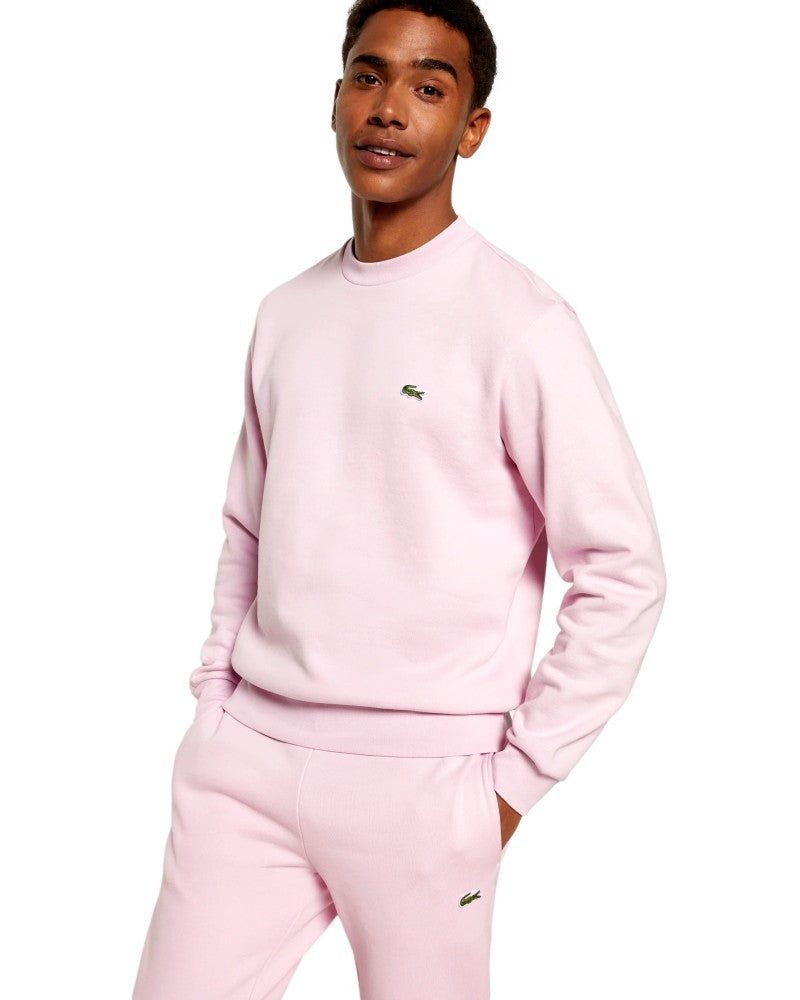 SUDADERA LACOSTE ROSA SMALL LOGO CREWNECK