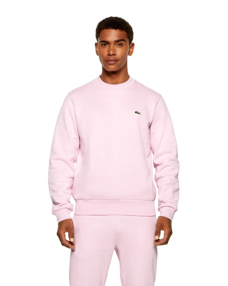 SUDADERA LACOSTE ROSA SMALL LOGO CREWNECK