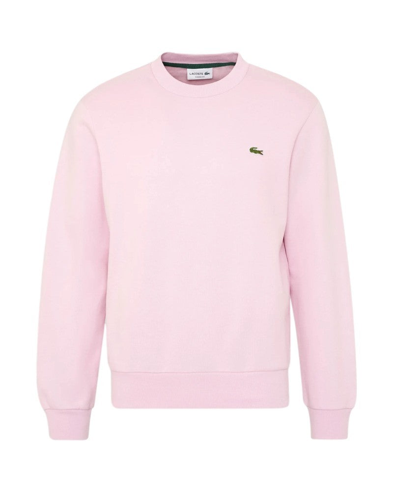 SUDADERA LACOSTE ROSA SMALL LOGO CREWNECK