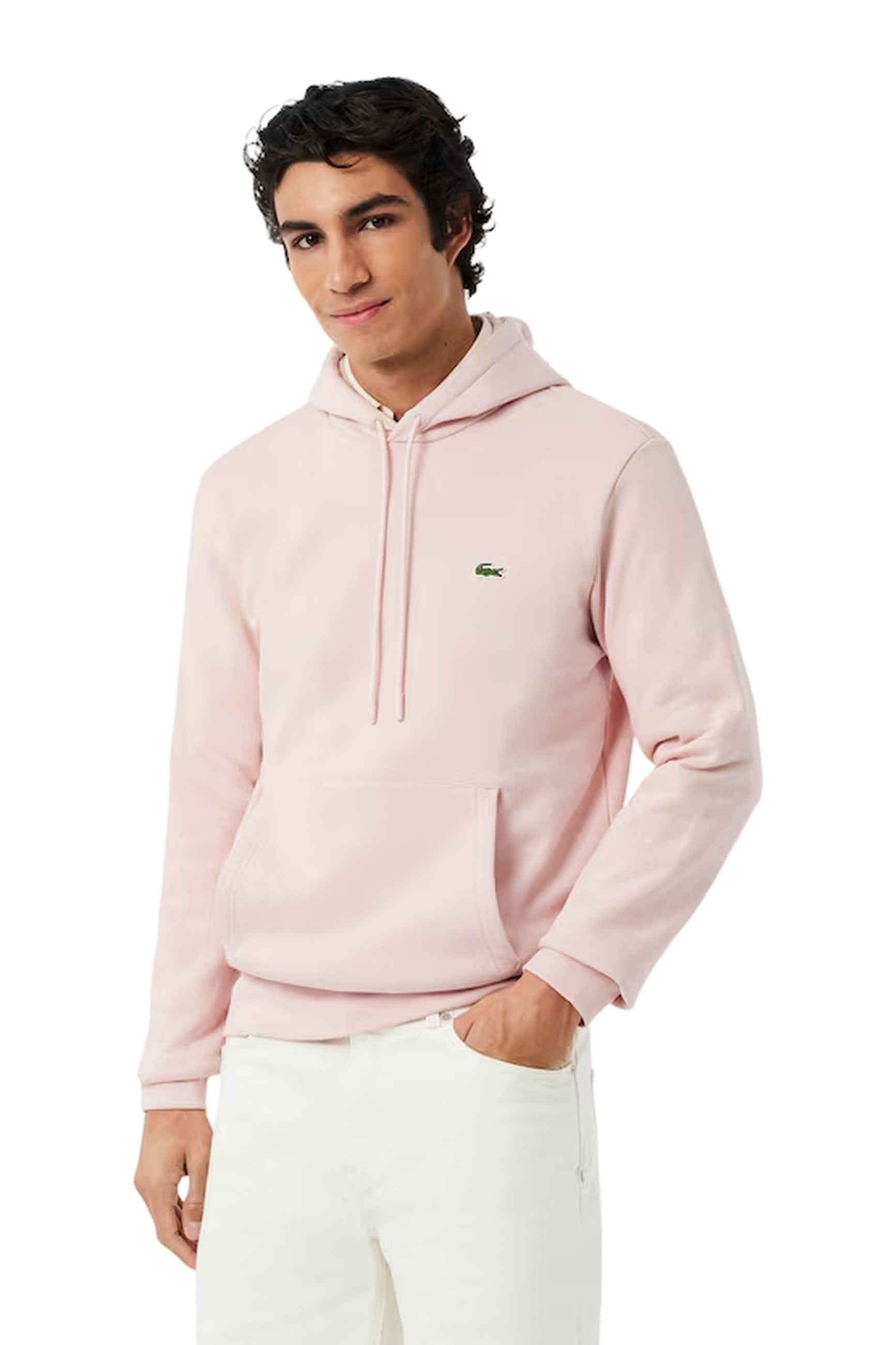 SUDADERA LACOSTE ROSA SMALL LOGO HOODIE